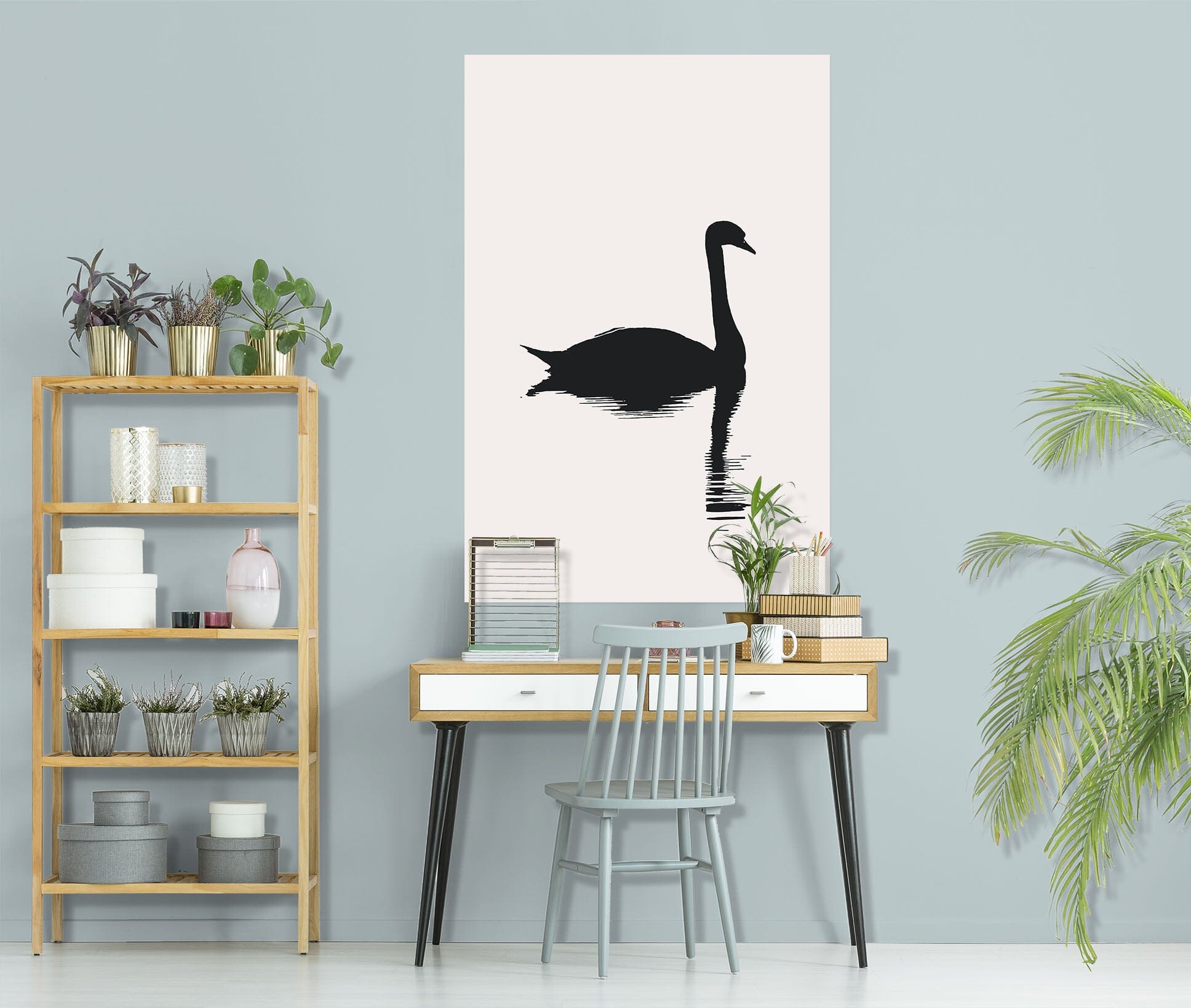 3D Swan Night 229 Boris Draschoff Wall Sticker Wallpaper AJ Wallpaper 2 