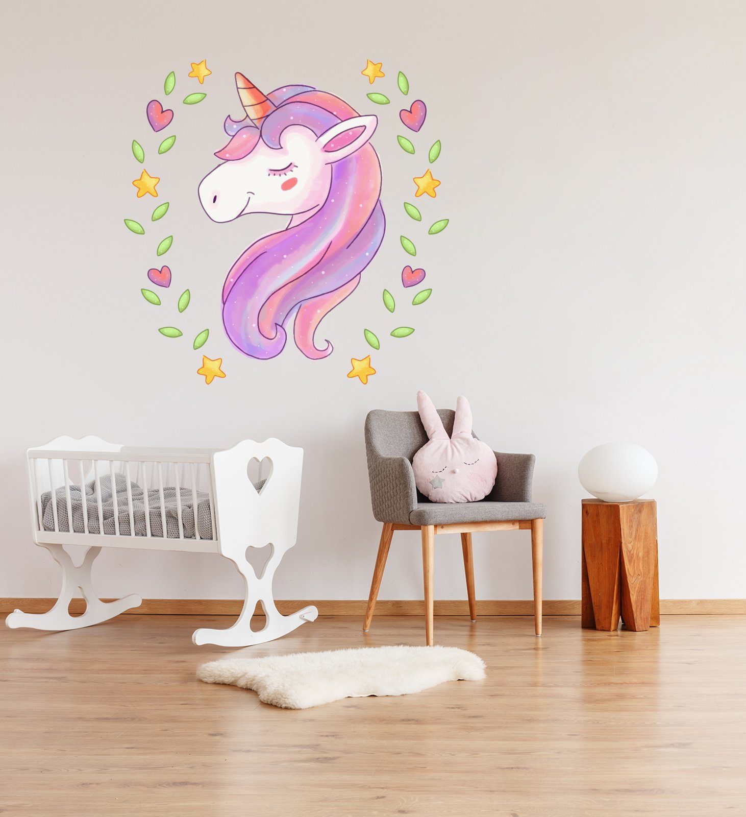 3D Pink Unicorn Head 145 Wall Stickers Wallpaper AJ Wallpaper 