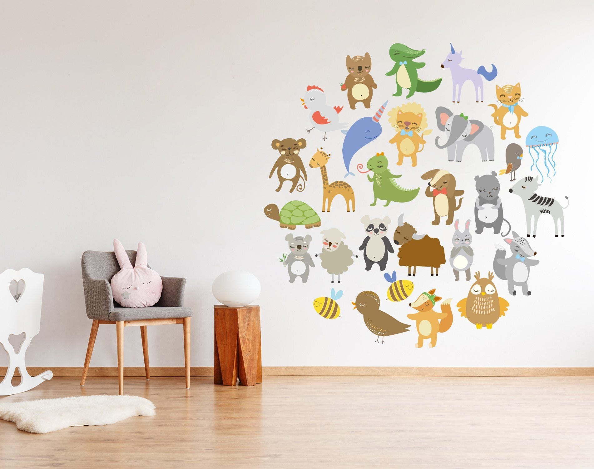 3D Circle Cartoon Animal 265 Wall Stickers Wallpaper AJ Wallpaper 