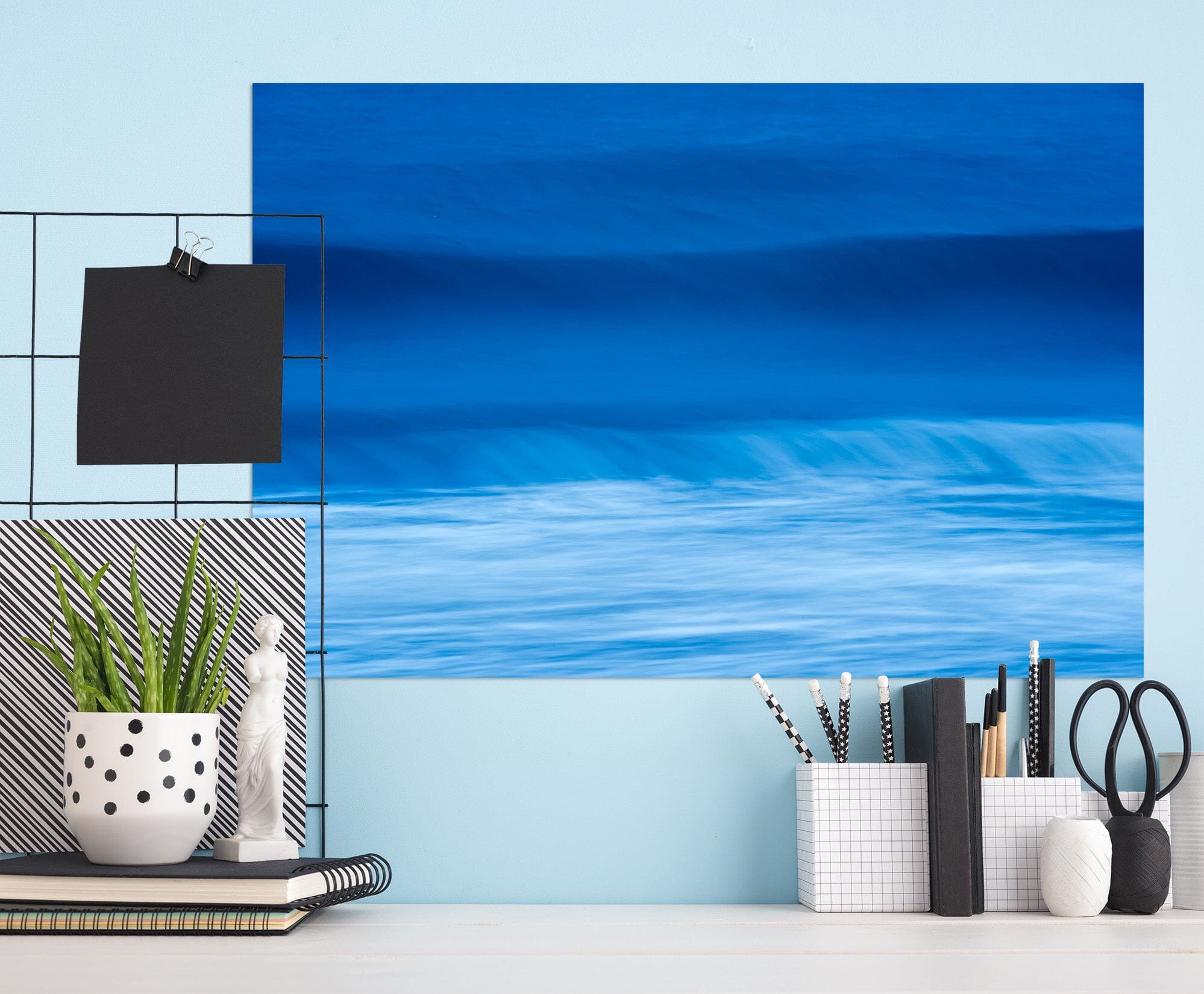 3D Blue Waves 189 Marco Carmassi Wall Sticker Wallpaper AJ Wallpaper 2 