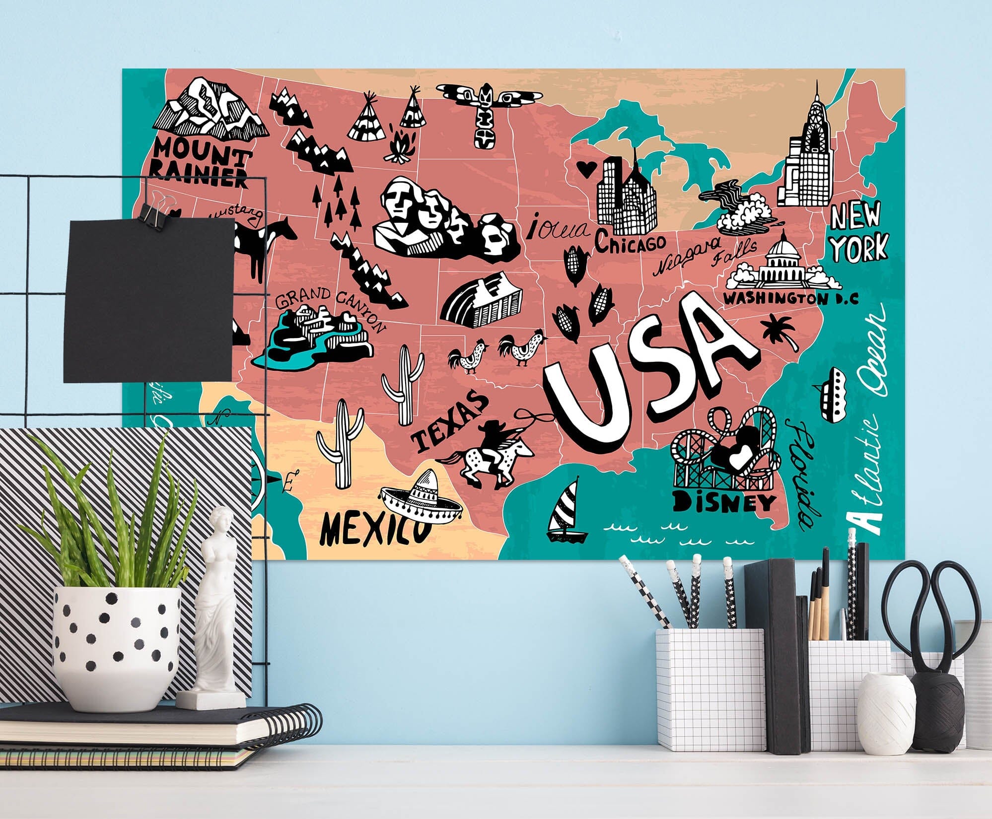 3D Pink Painting 217 World Map Wall Sticker Wallpaper AJ Wallpaper 2 
