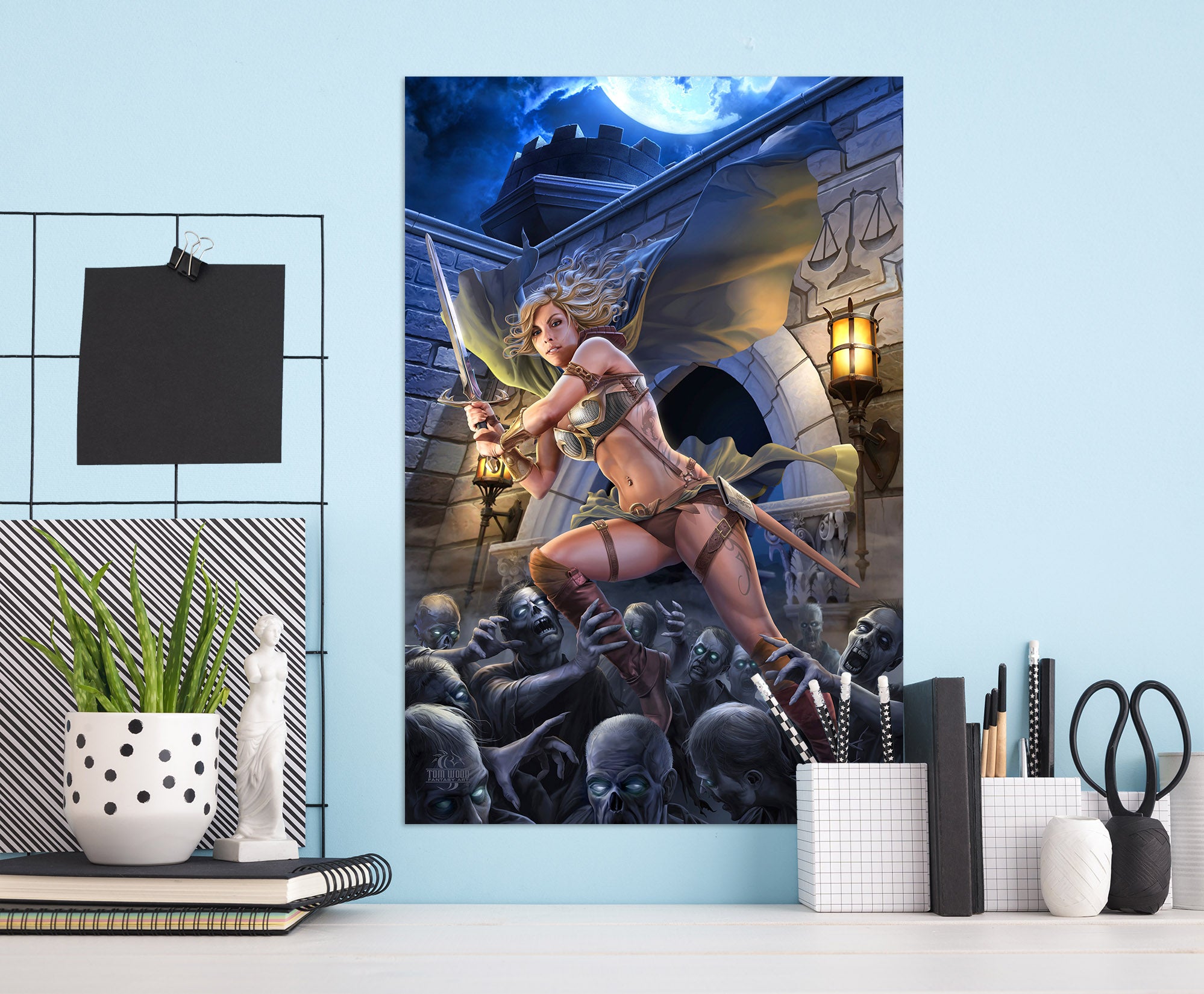 3D Female Warrior 5142 Tom Wood Wall Sticker