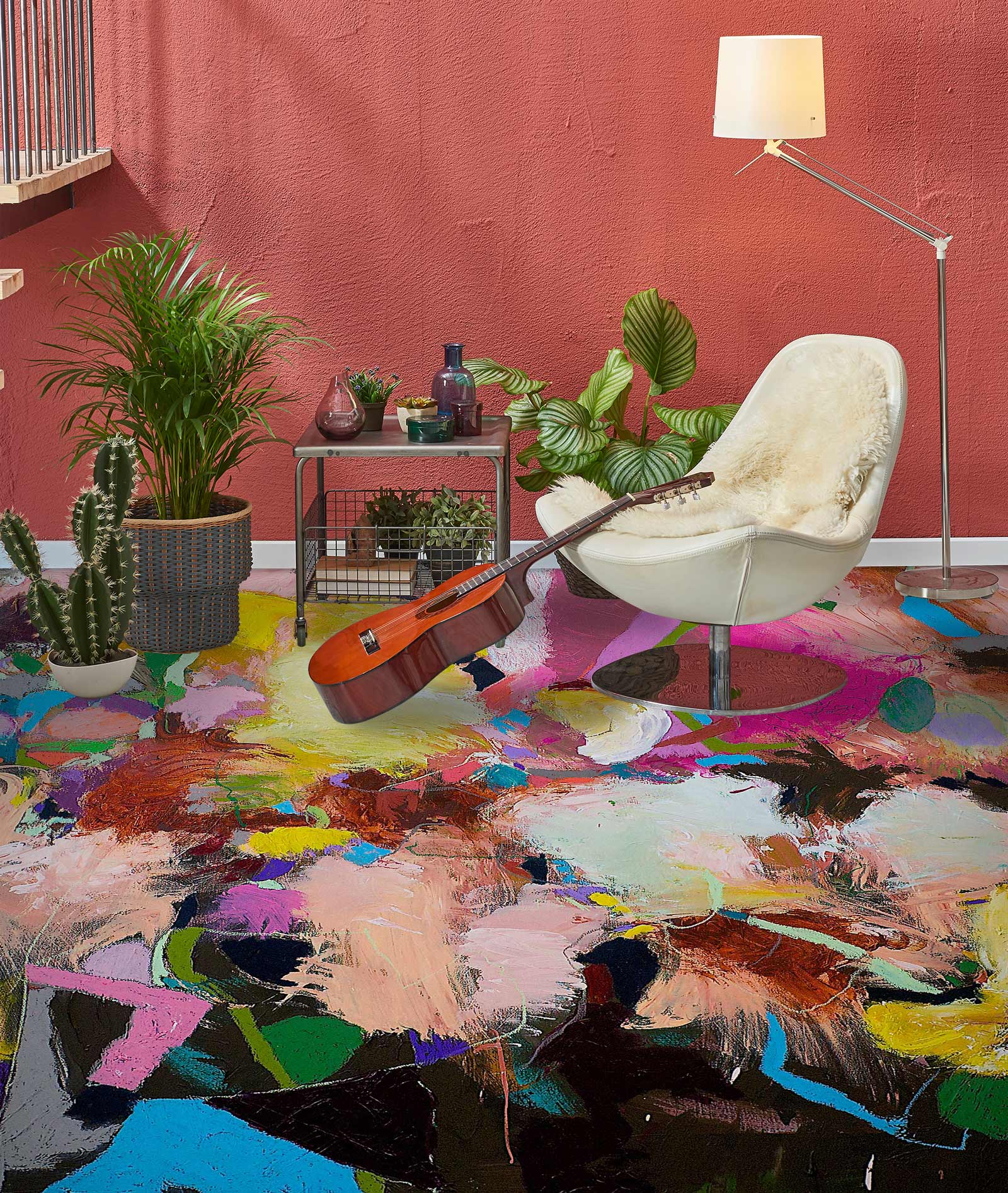 3D Colorful Paint Pattern 9608 Allan P. Friedlander Floor Mural
