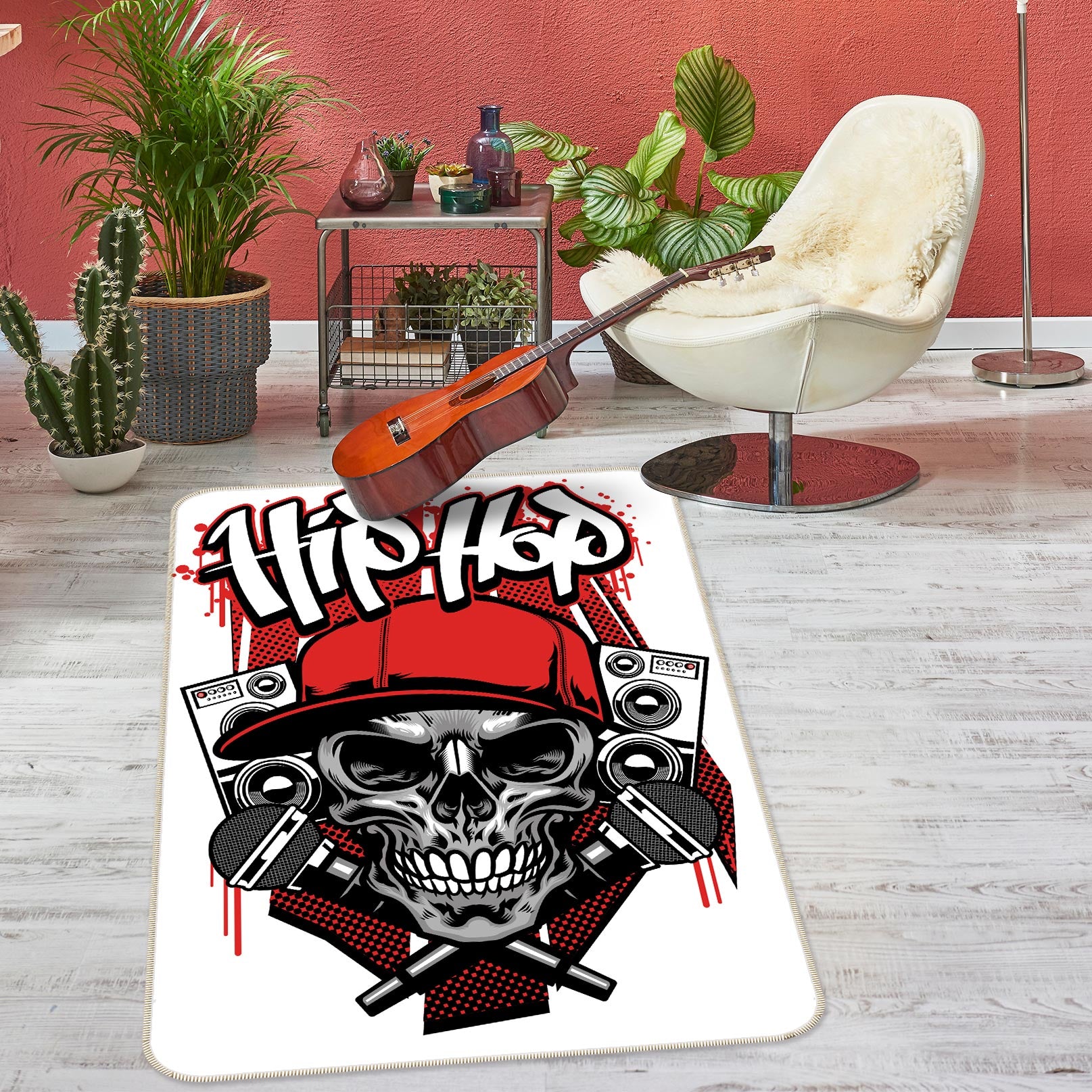 3D Rock Skull 30109 Non Slip Rug Mat