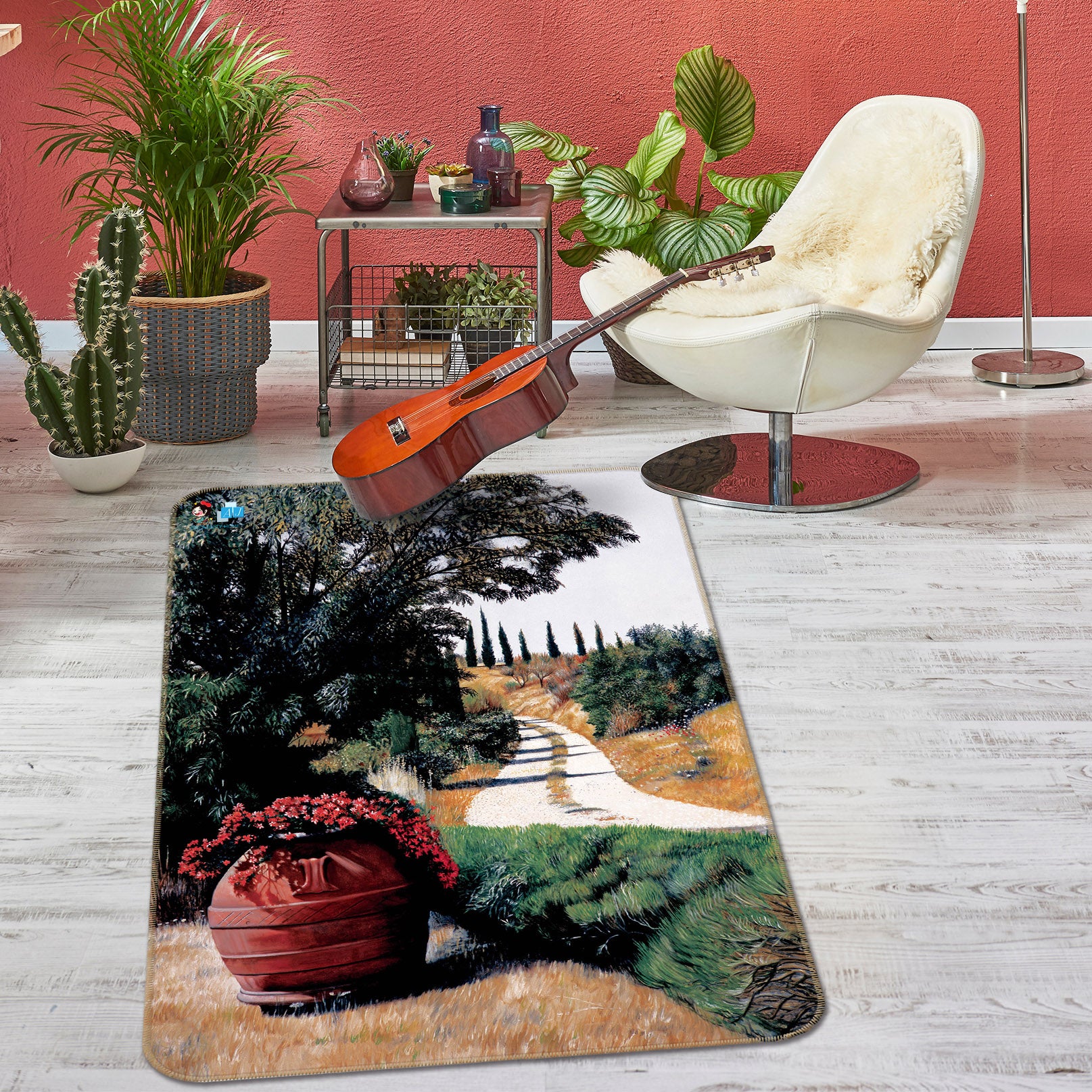 3D Trees Path 11166 Matthew Holden Bates Rug Non Slip Rug Mat