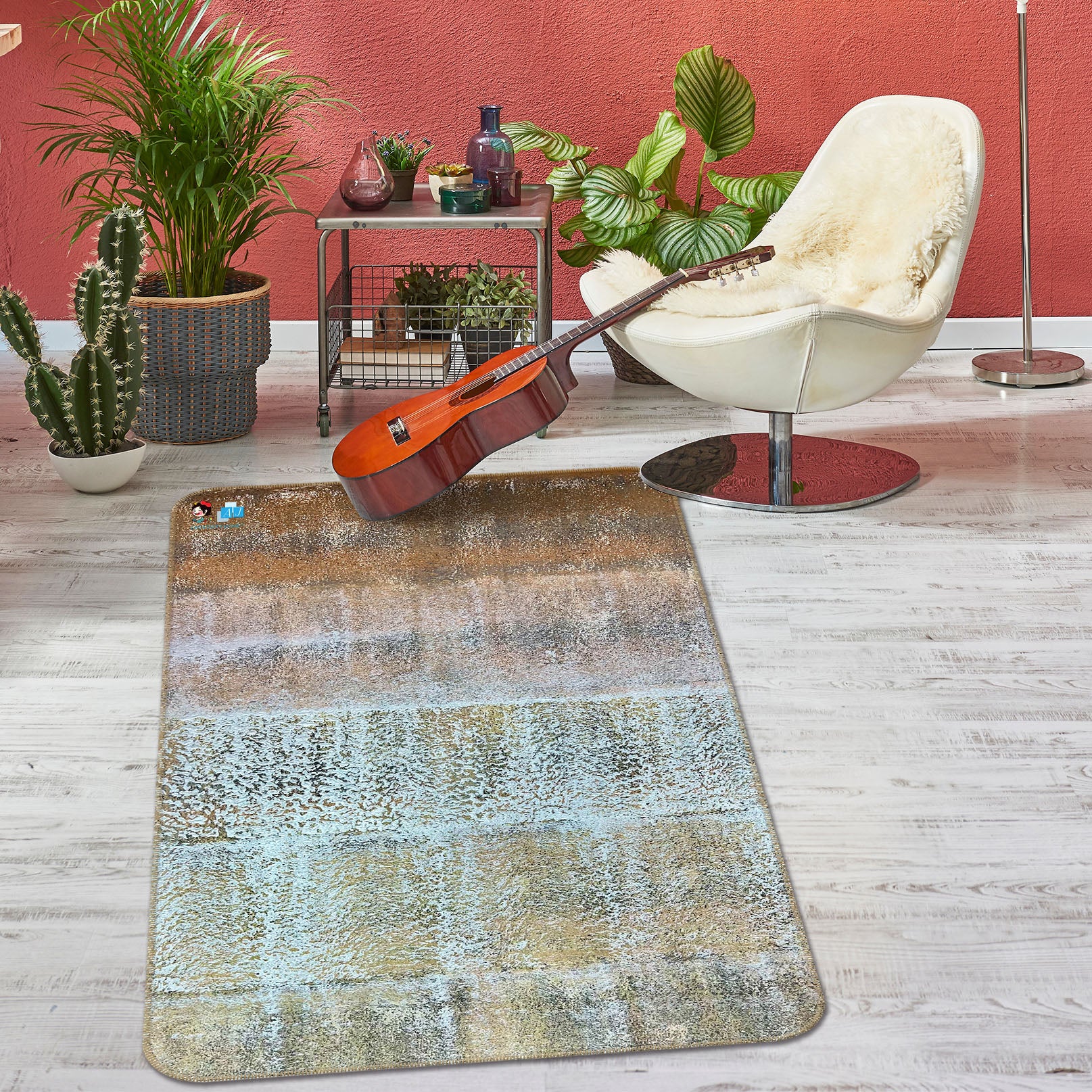 3D Retro Color 3051 Skromova Marina Rug Non Slip Rug Mat