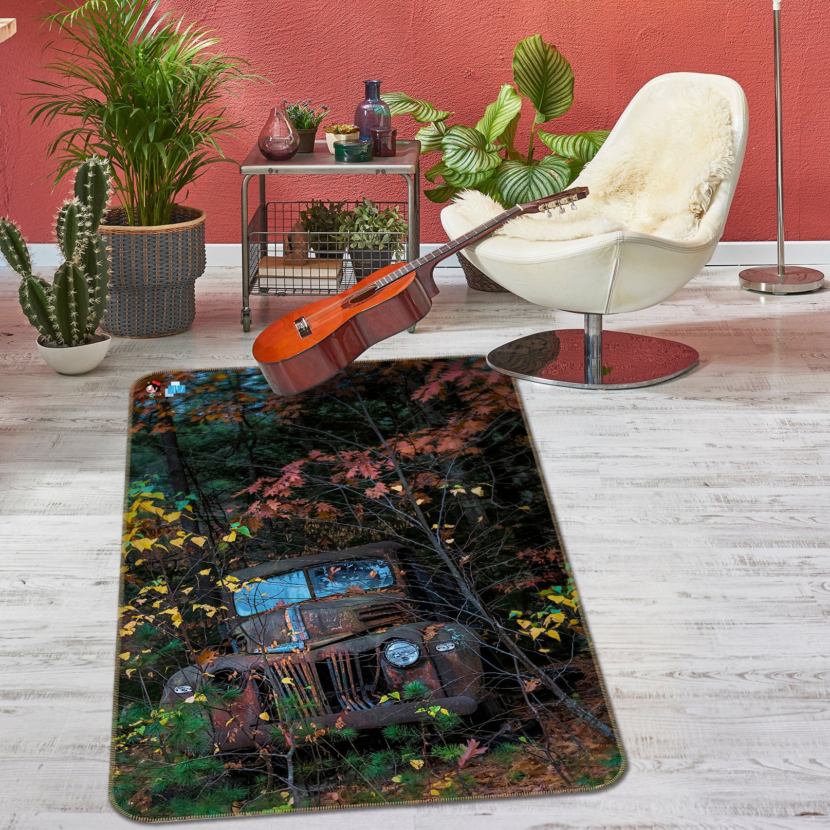 3D Scrap Car 85090 Jerry LoFaro Rug Non Slip Rug Mat