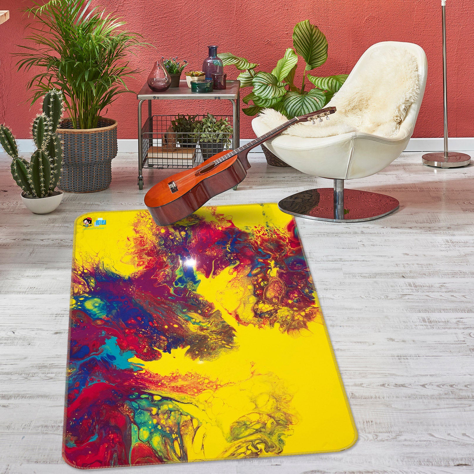 3D Colorful Pattern 40030 Valerie Latrice Rug Non Slip Rug Mat