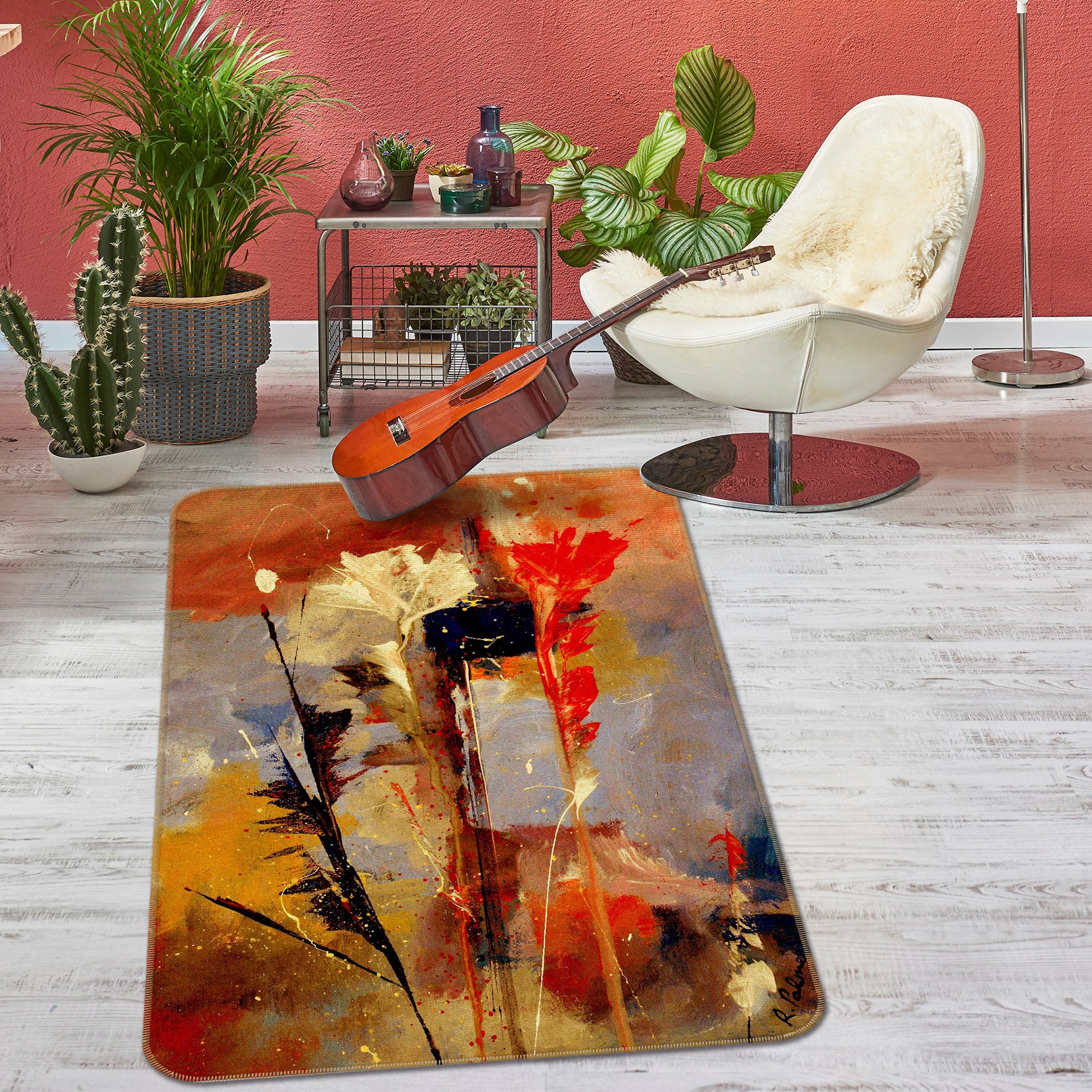 3D Flowers 65057 Non Slip Rug Mat
