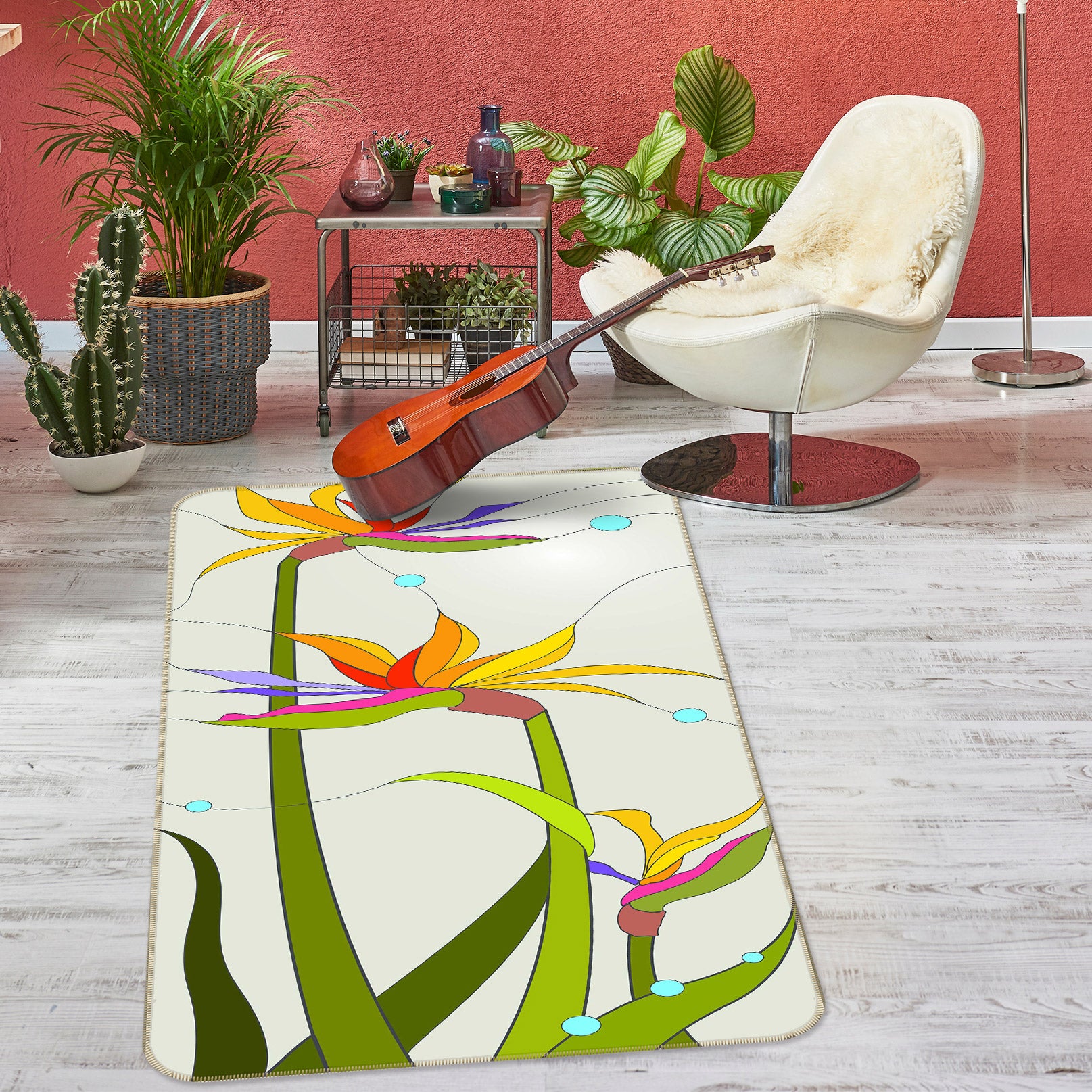 3D Flowers 33042 Non Slip Rug Mat