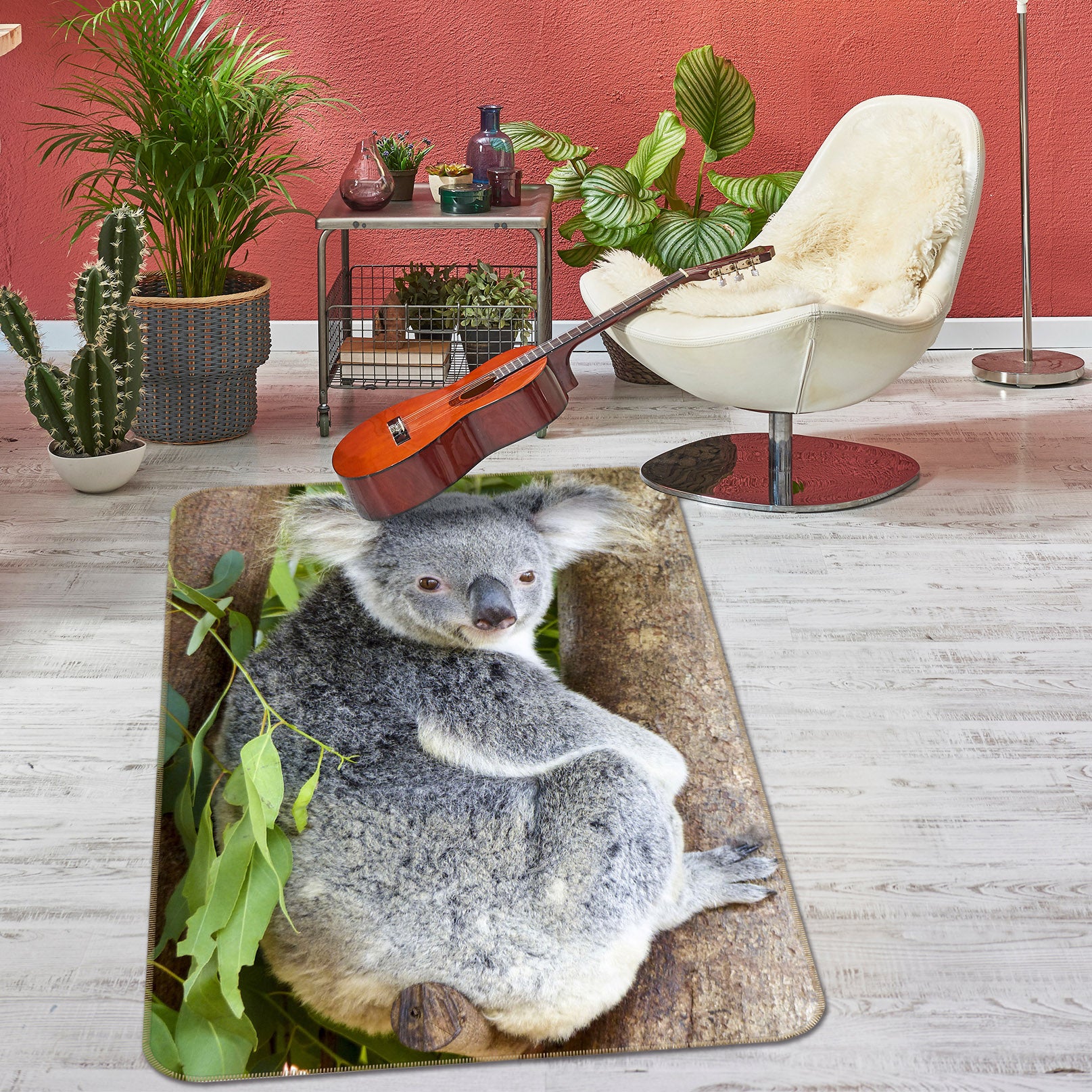 3D Koala Tree 183 Animal Non Slip Rug Mat