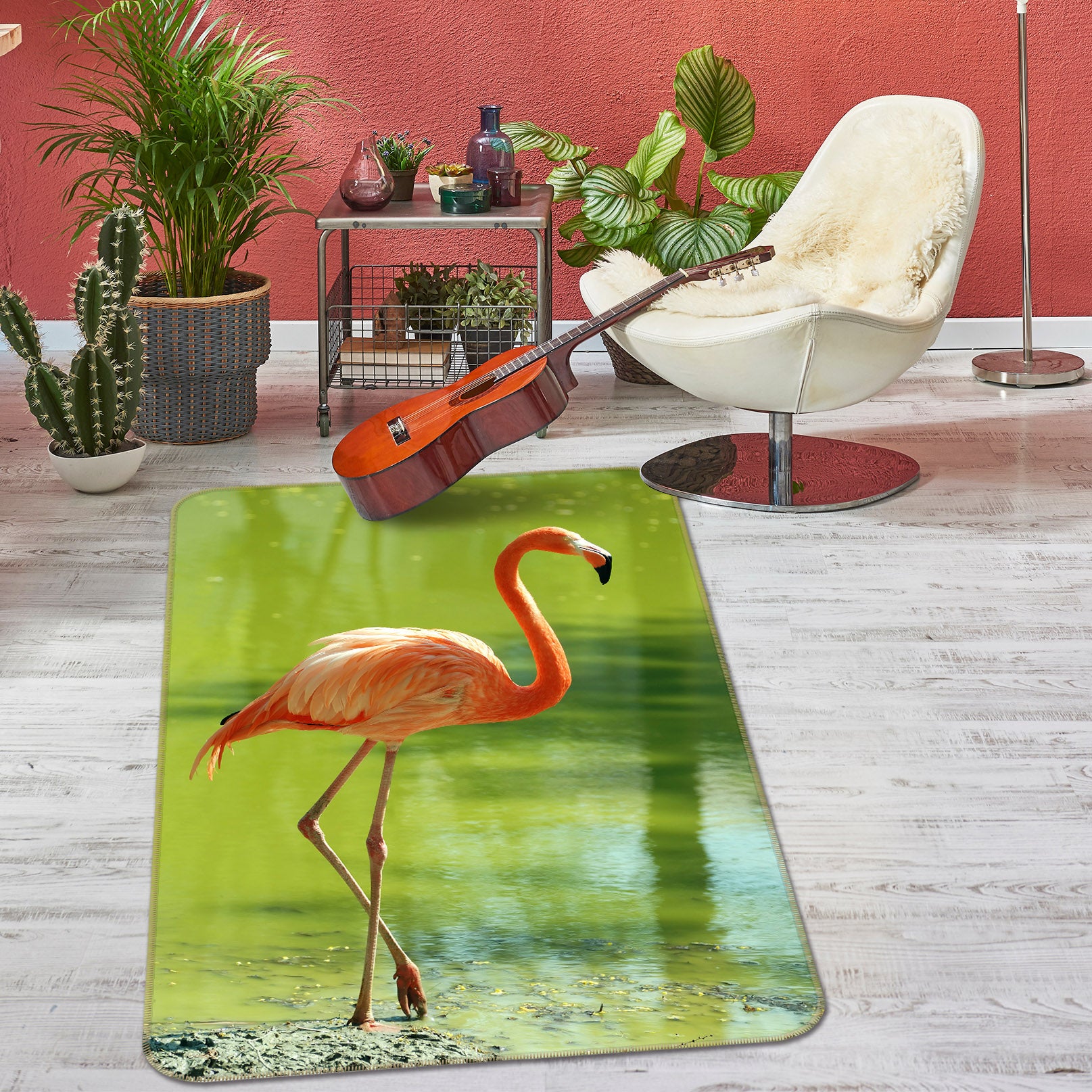 3D Flamingo River 153 Animal Non Slip Rug Mat