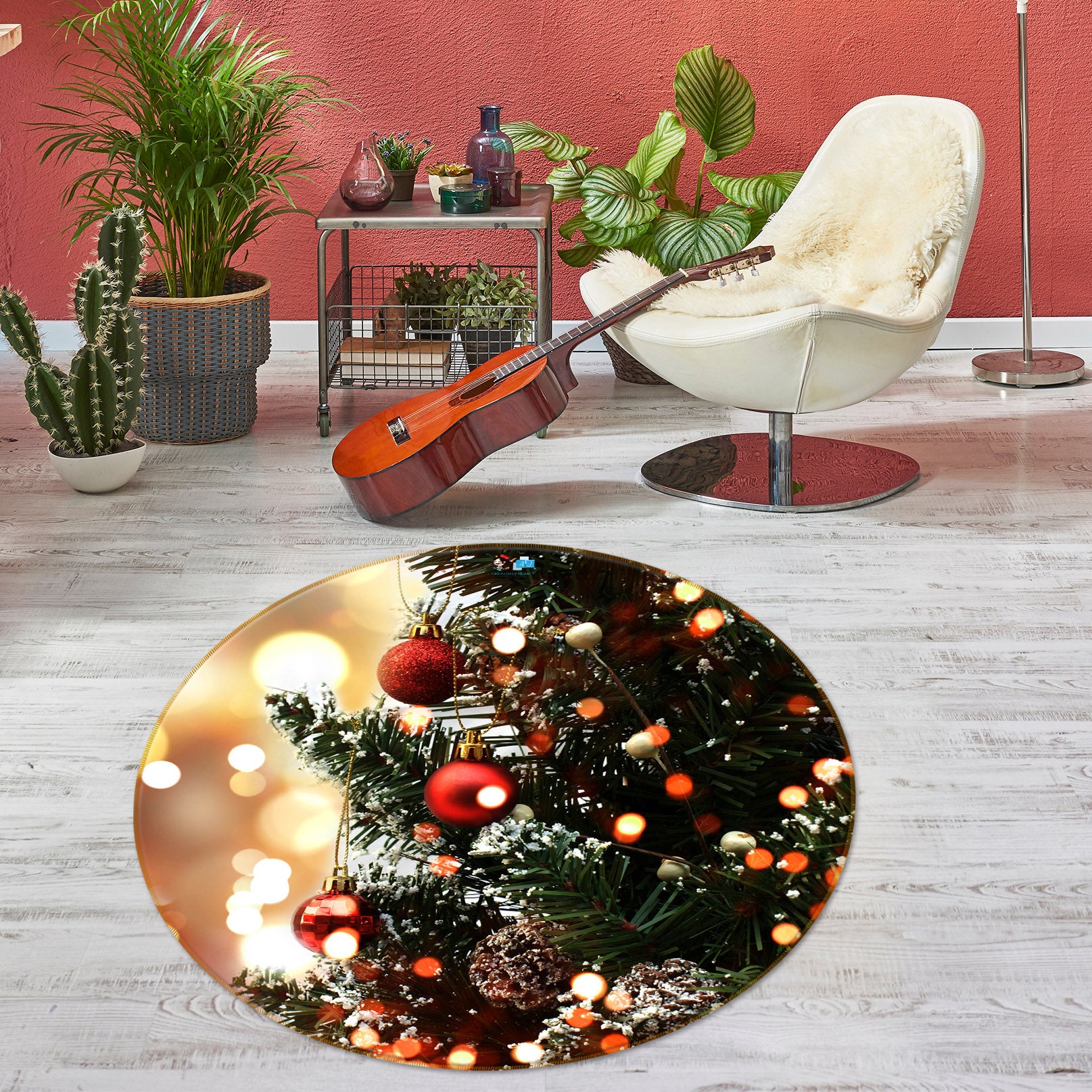 3D Tree 75108 Round Non Slip Rug Mat