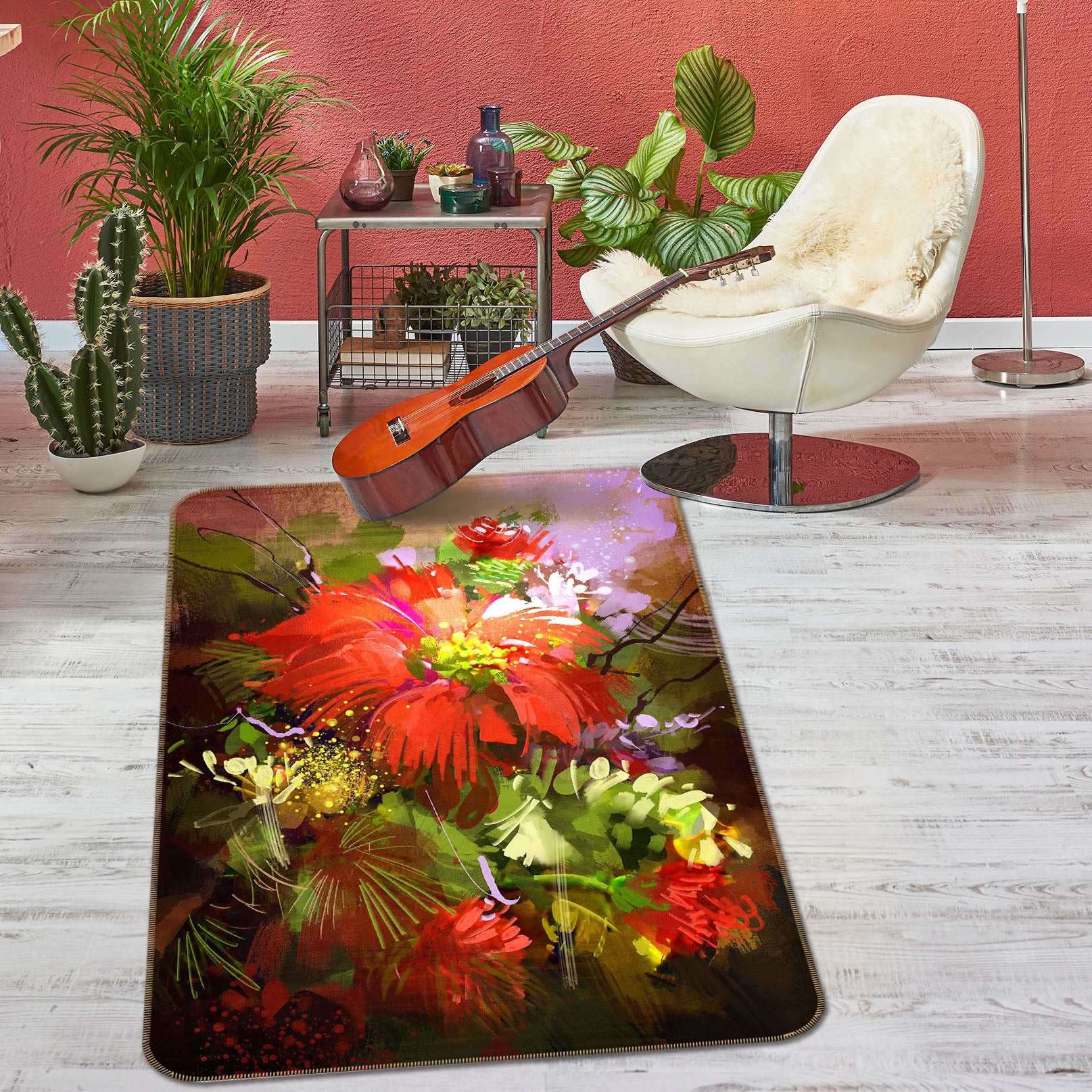 3D Flowers 33240 Non Slip Rug Mat