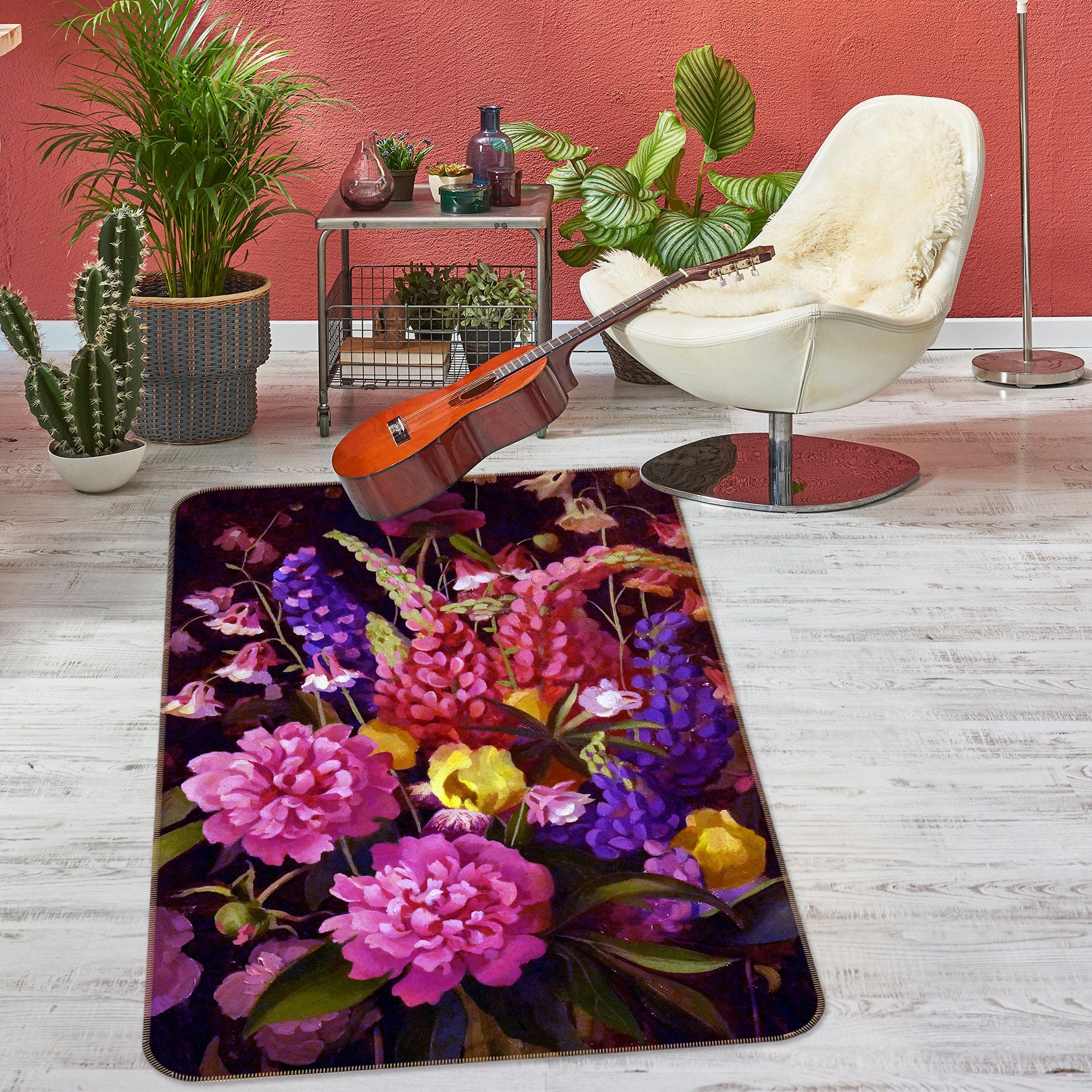 3D Flowers 33064 Non Slip Rug Mat
