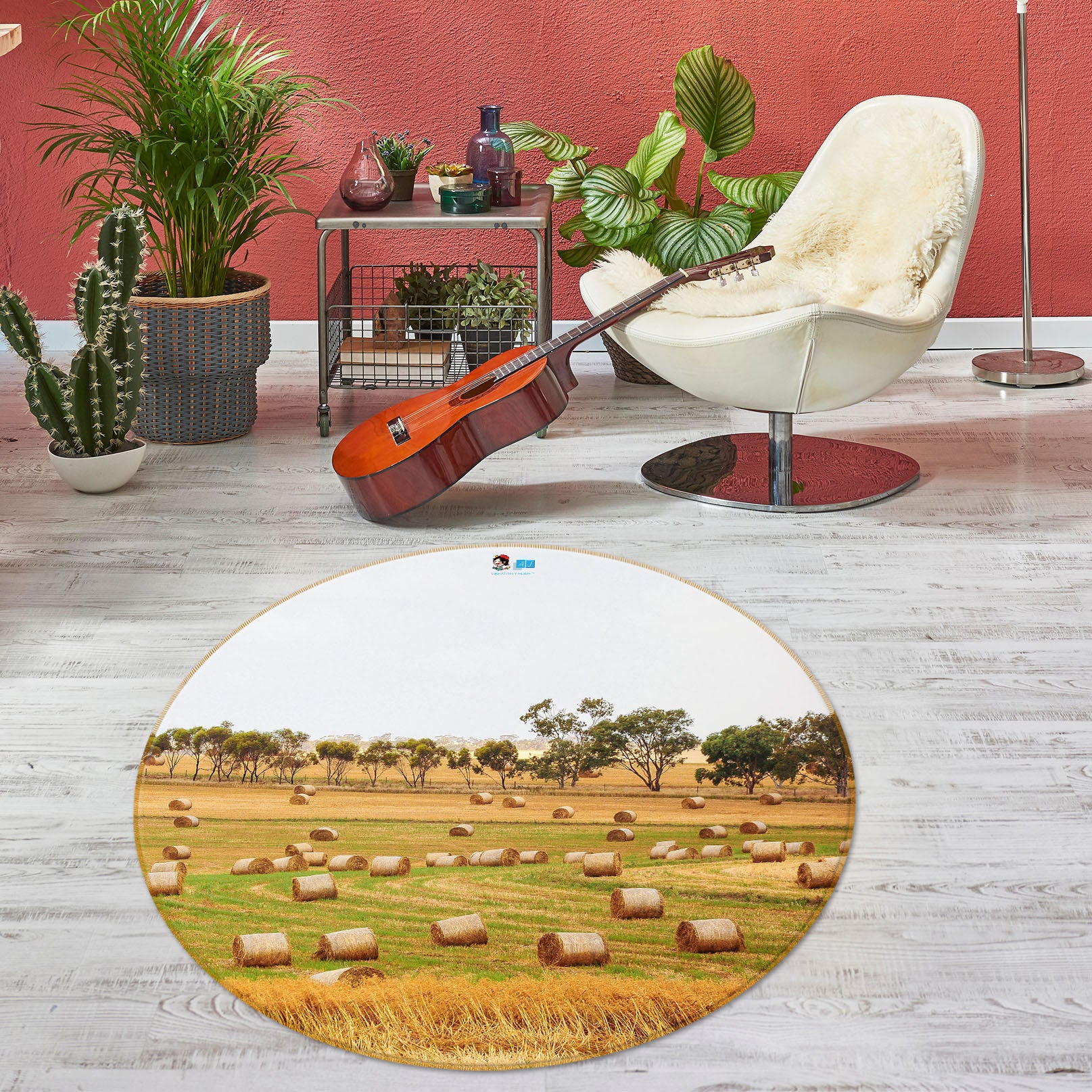 3D Paddy 74136 Round Non Slip Rug Mat