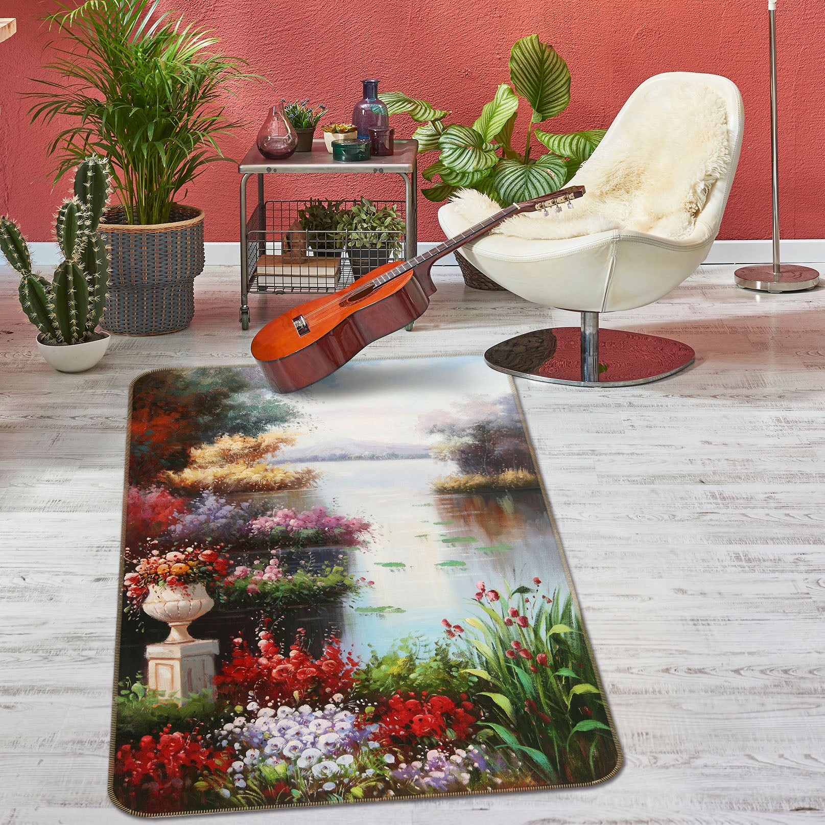 3D Flower Bush 33194 Non Slip Rug Mat