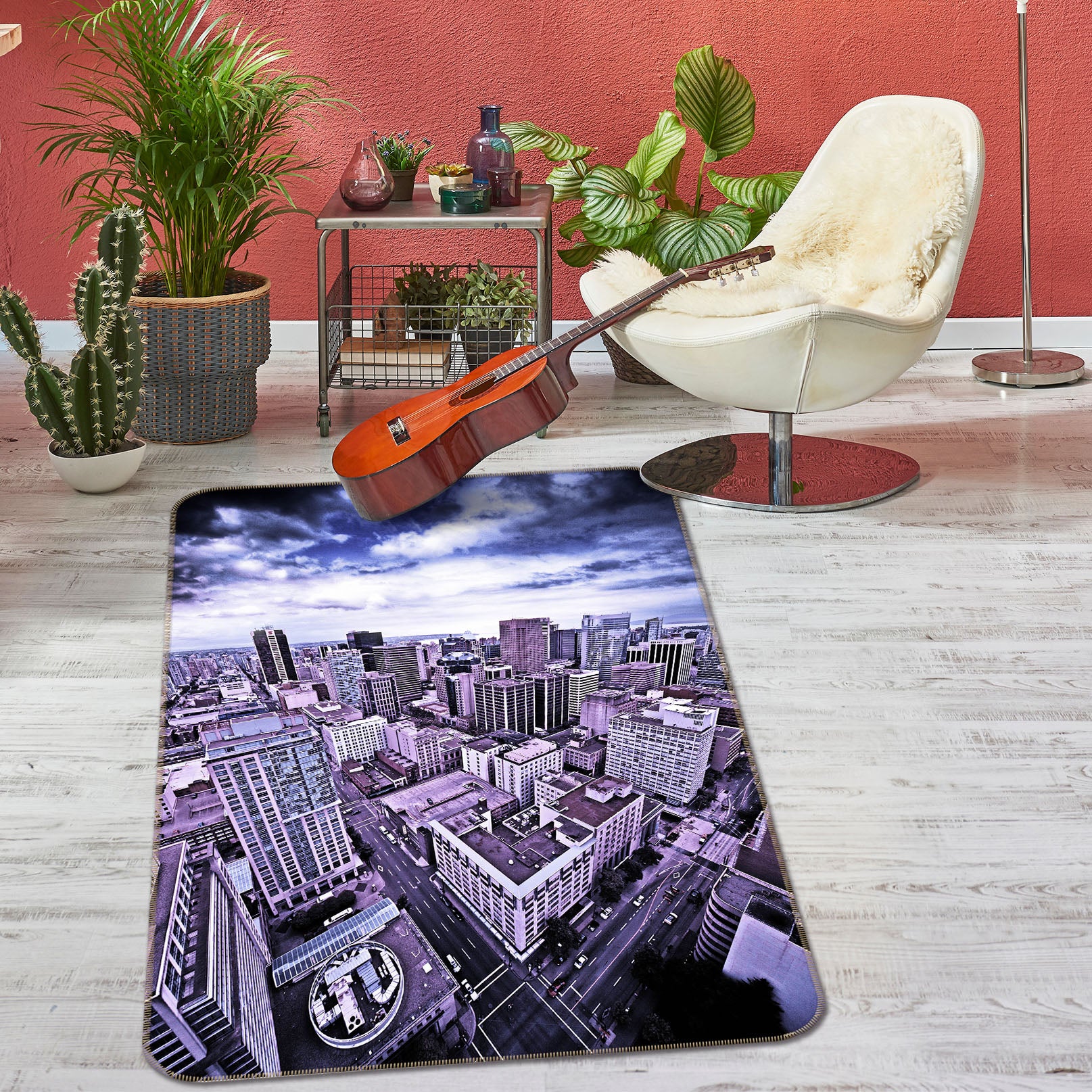 3D High-Rise Building 32154 Non Slip Rug Mat