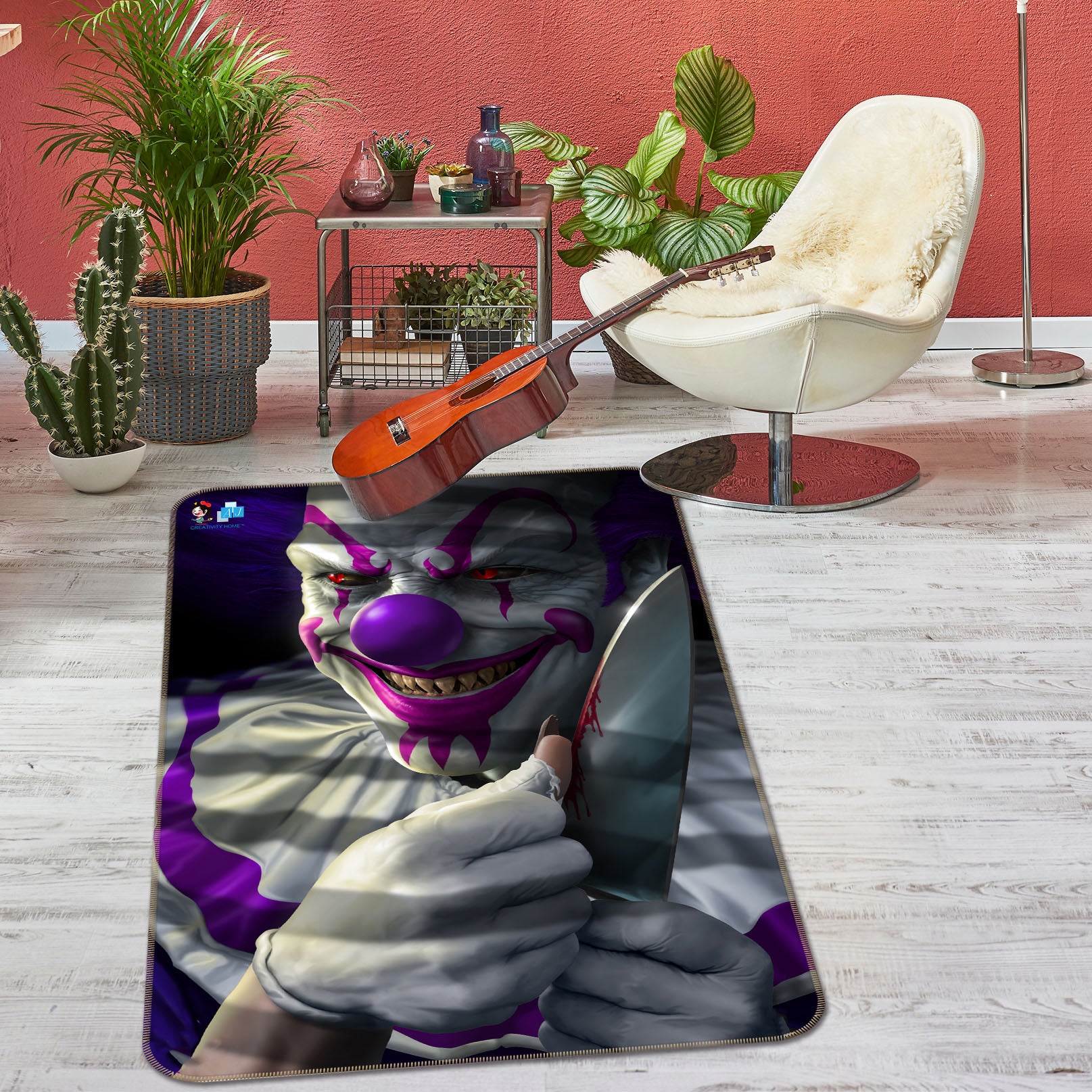 3D Clown 4136 Tom Wood Rug Non Slip Rug Mat