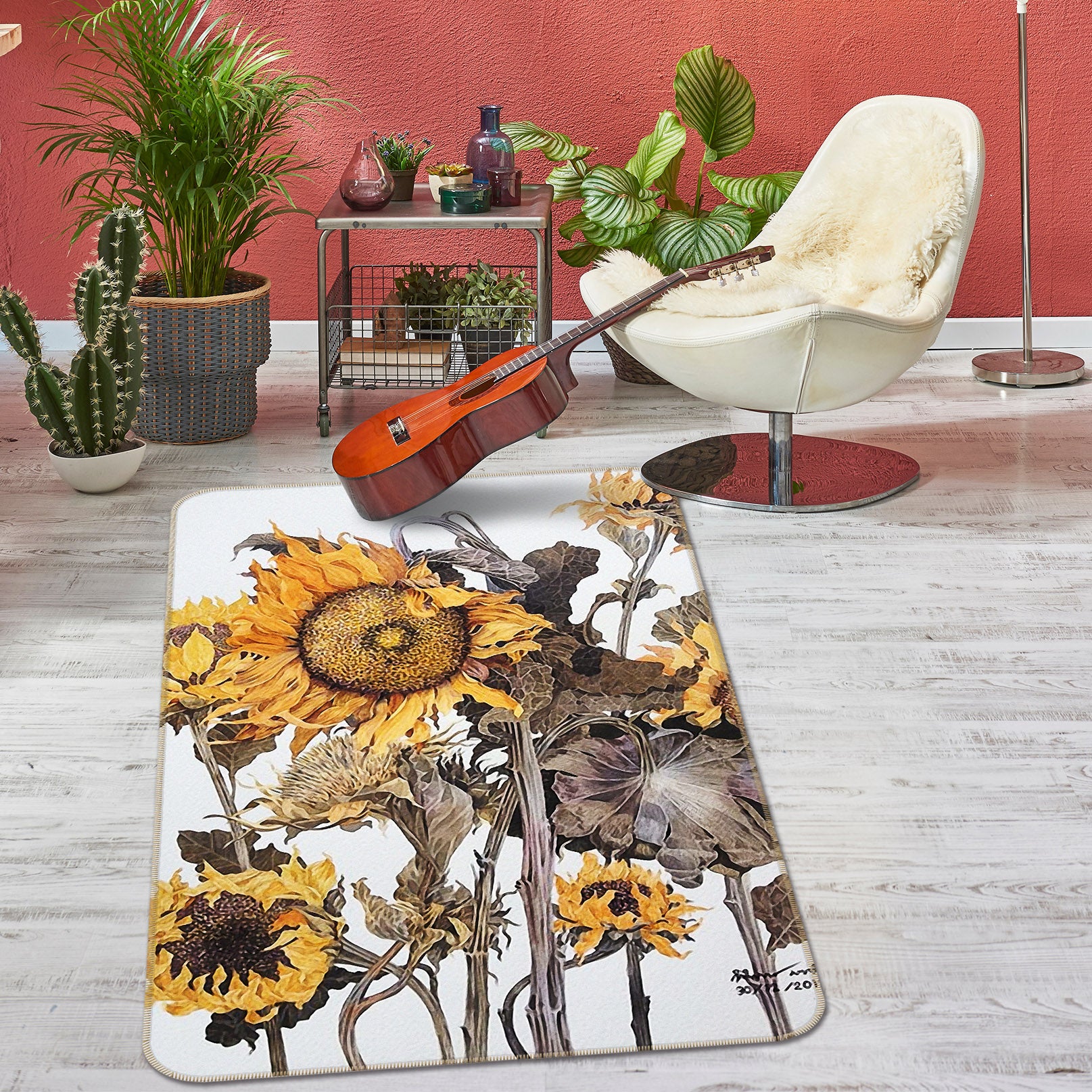 3D Sunflower 65024 Non Slip Rug Mat