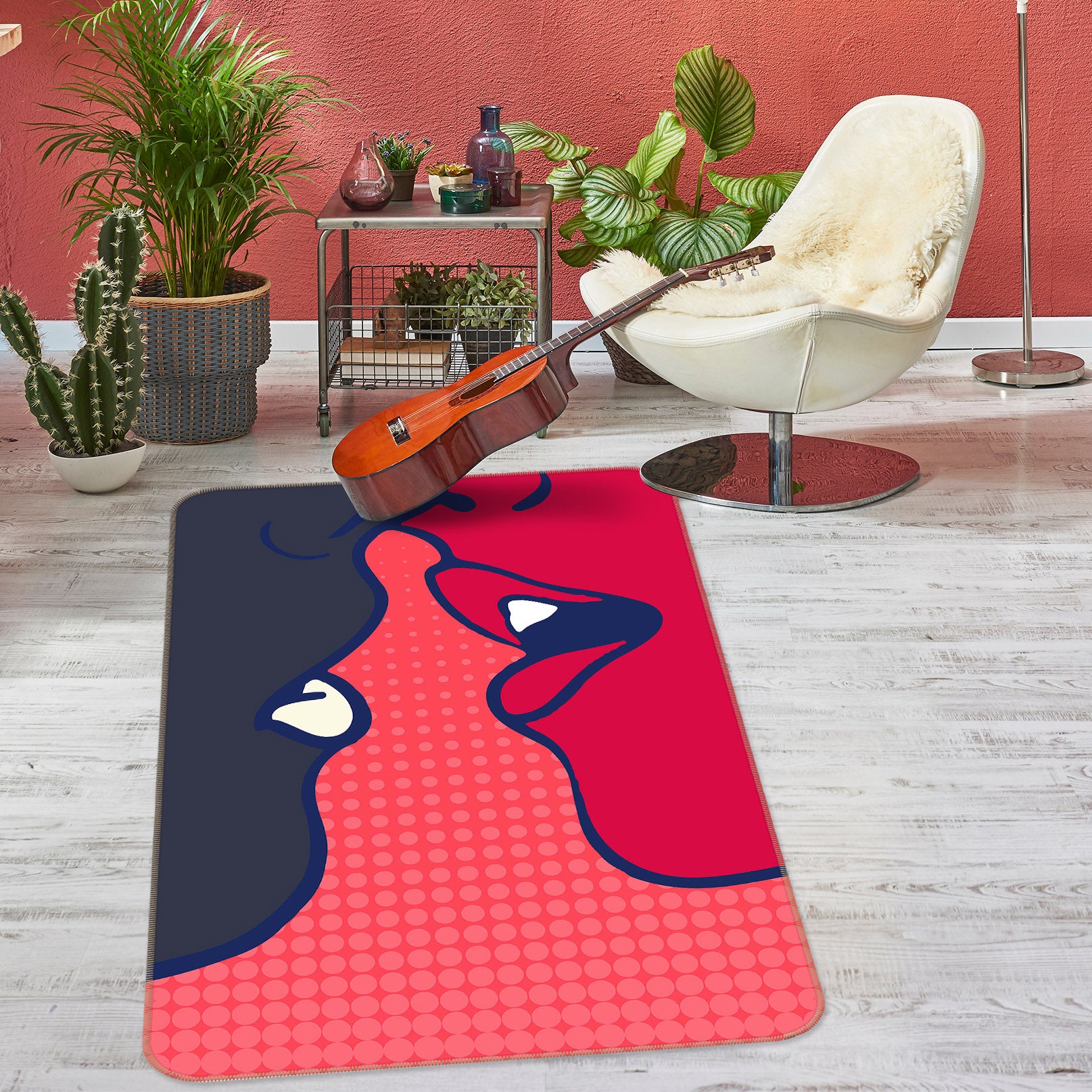 3D The Kiss 1123 Boris Draschoff Rug Non Slip Rug Mat