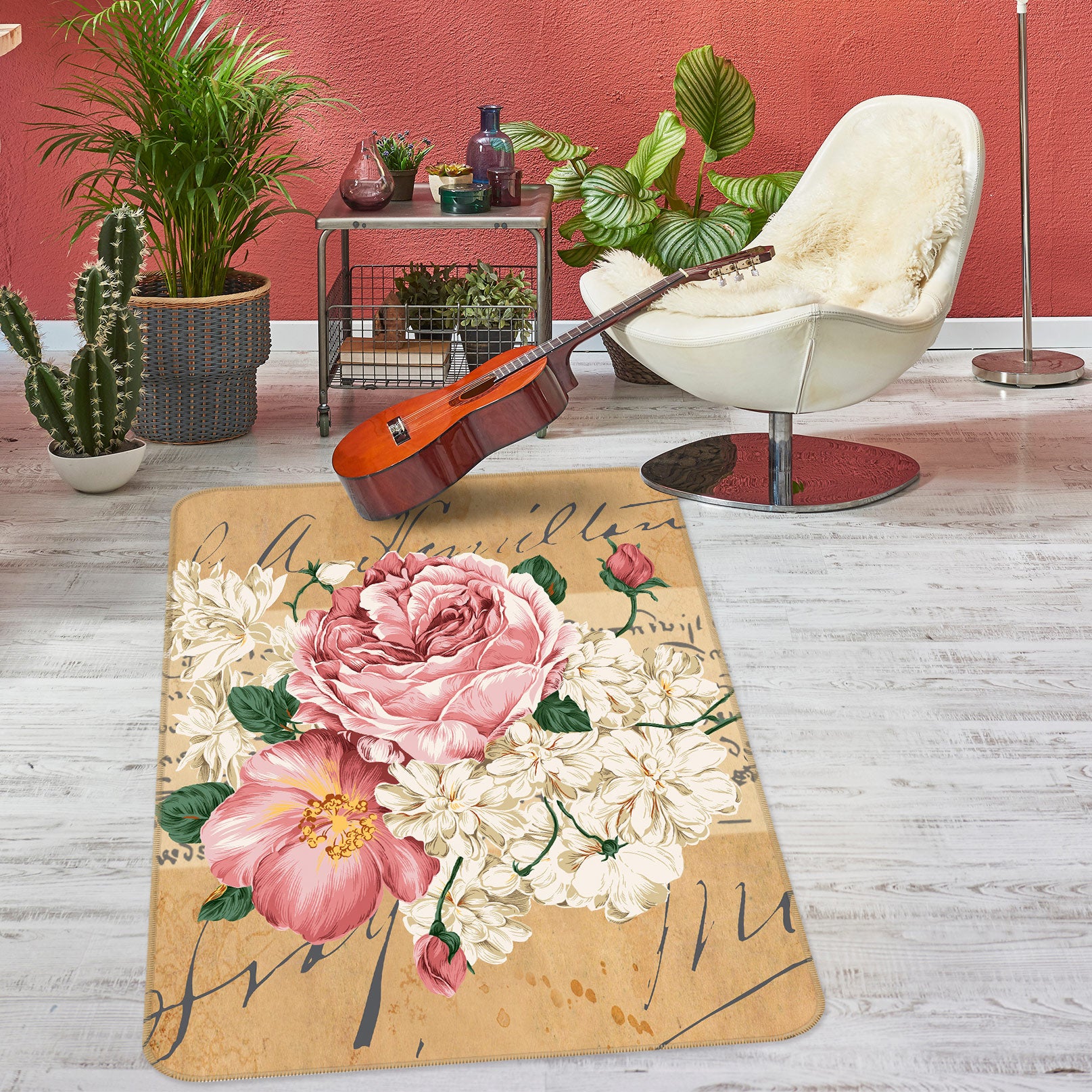 3D Flowers 76152 Non Slip Rug Mat