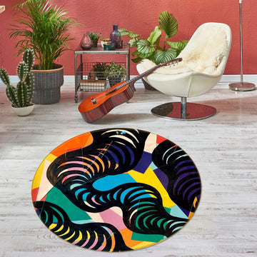 3D Color Graphics 8247 Jacqueline Reynoso Rug Round Non Slip Rug Mat