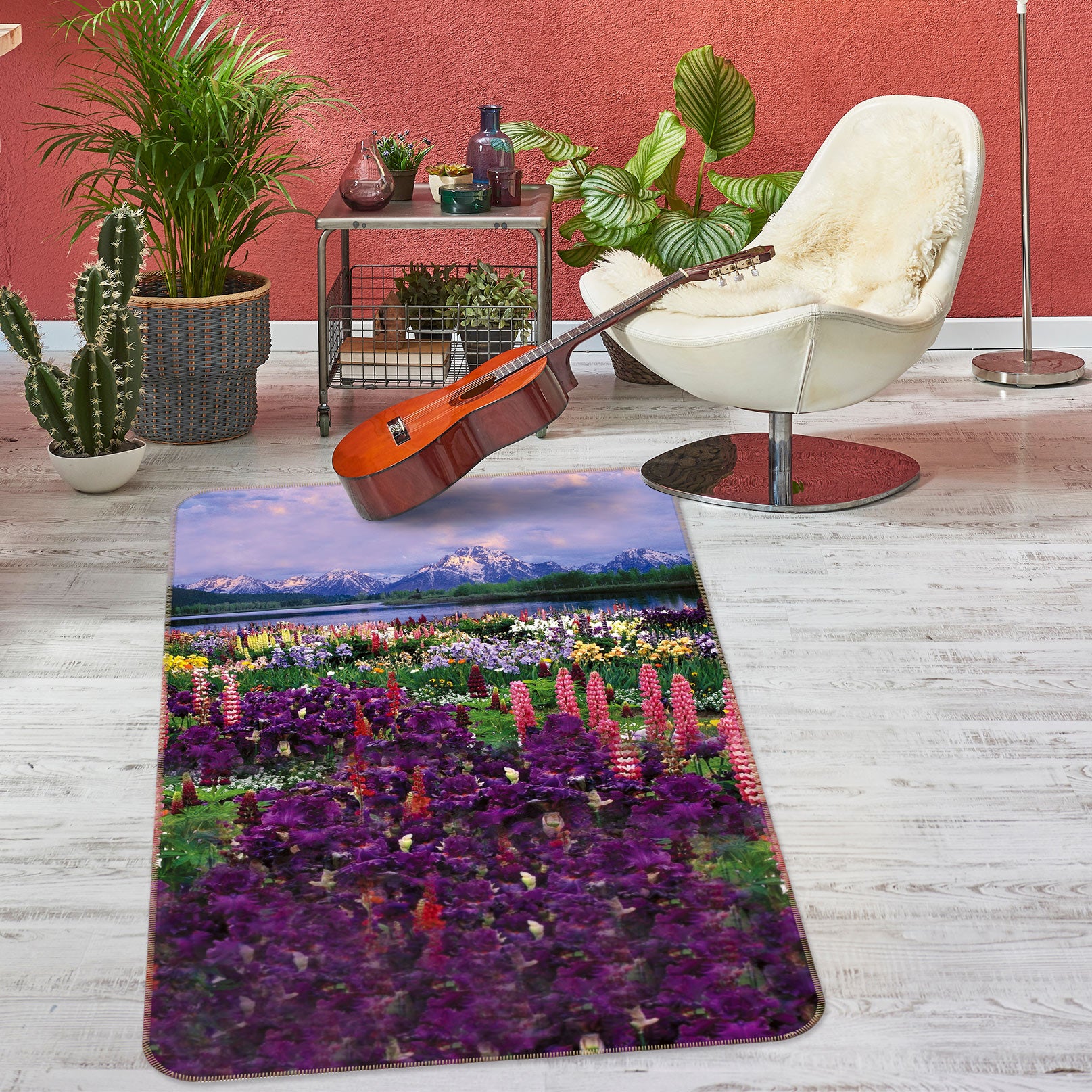 3D Flower Bush 76077 Non Slip Rug Mat