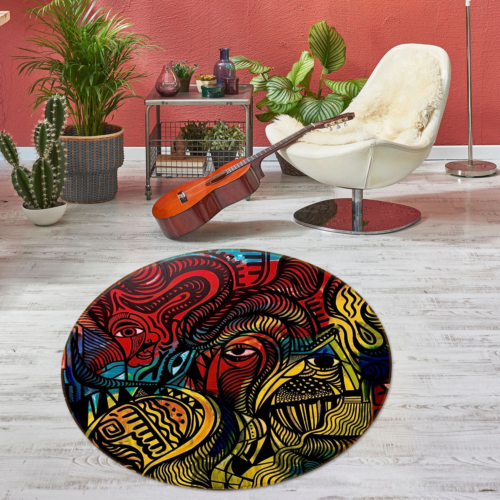 3D Abstract Painting 8253 Jacqueline Reynoso Rug Round Non Slip Rug Mat