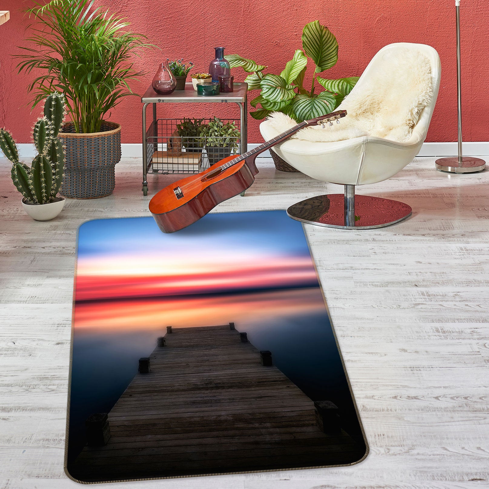 3D Seaside Bridge 27020 Non Slip Rug Mat