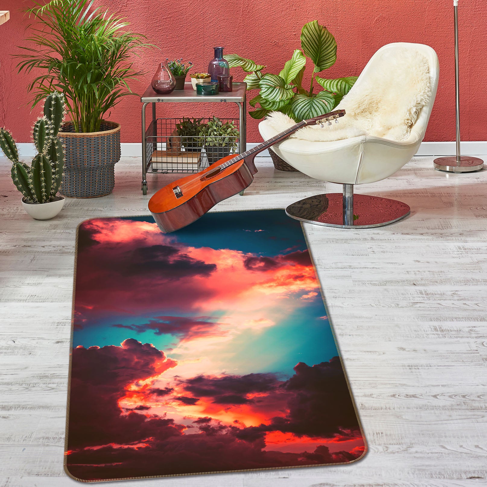 3D Clouds 28022 Non Slip Rug Mat