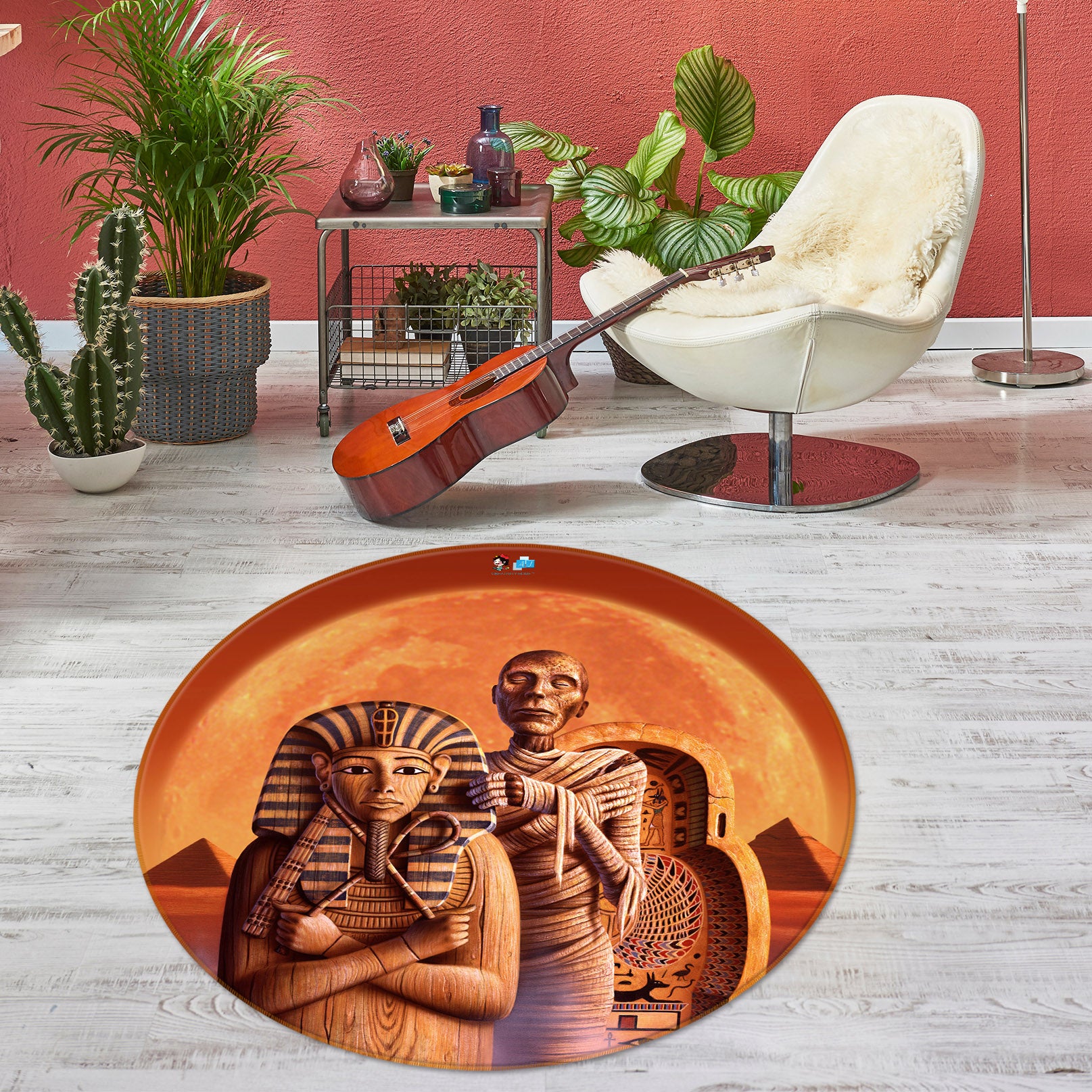 3D Pyramid 85136 Jerry LoFaro Rug Round Non Slip Rug Mat