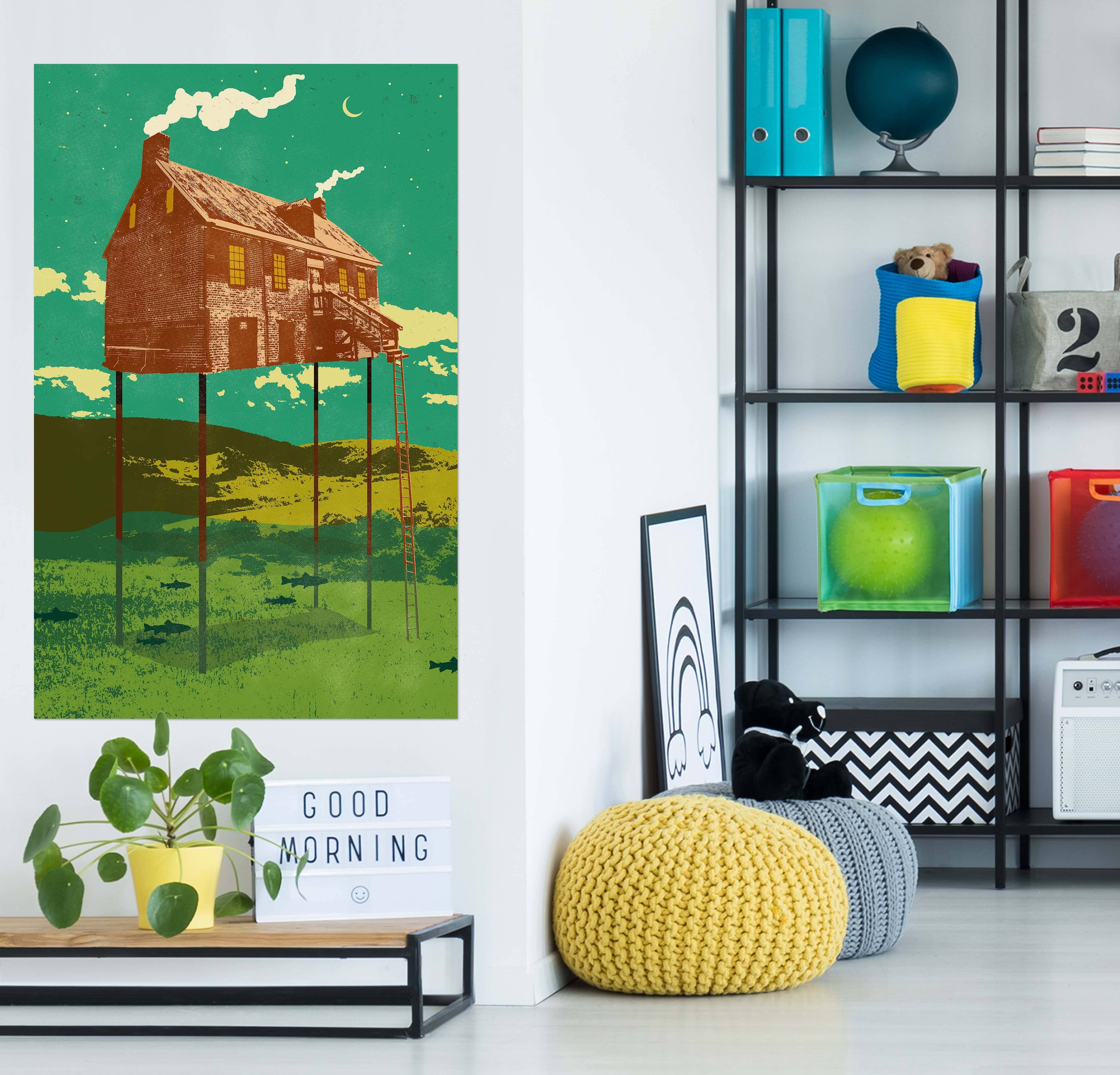 3D House Cooking Smoke 022 Showdeer Wall Sticker Wallpaper AJ Wallpaper 2 