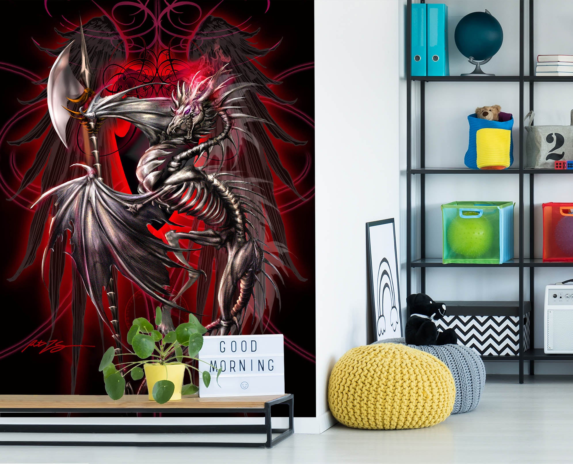 3D Gray Dragon 8139 Ruth Thompson Wall Mural Wall Murals