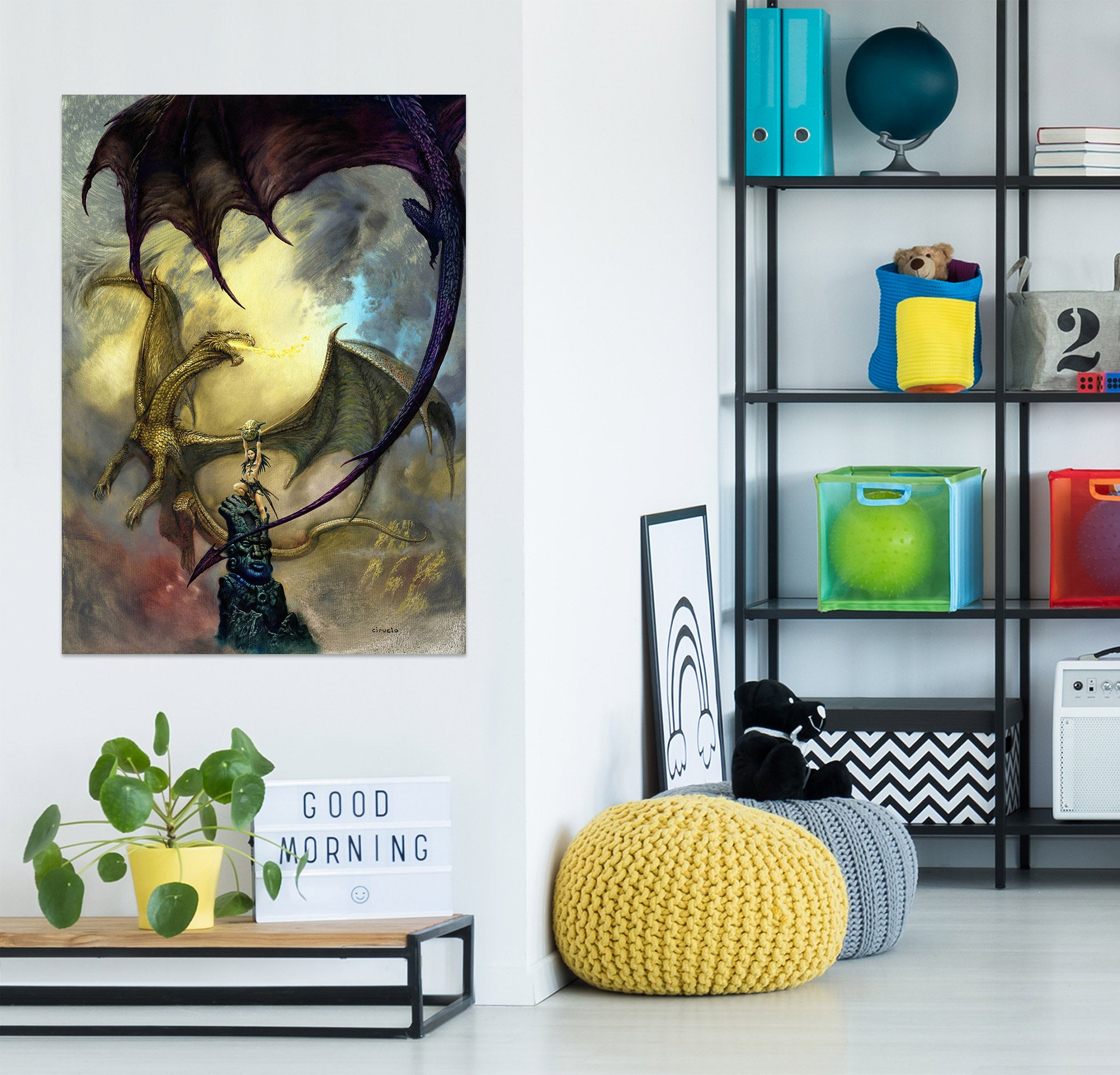 3D Tower Dragon Egg 8139 Ciruelo Wall Sticker