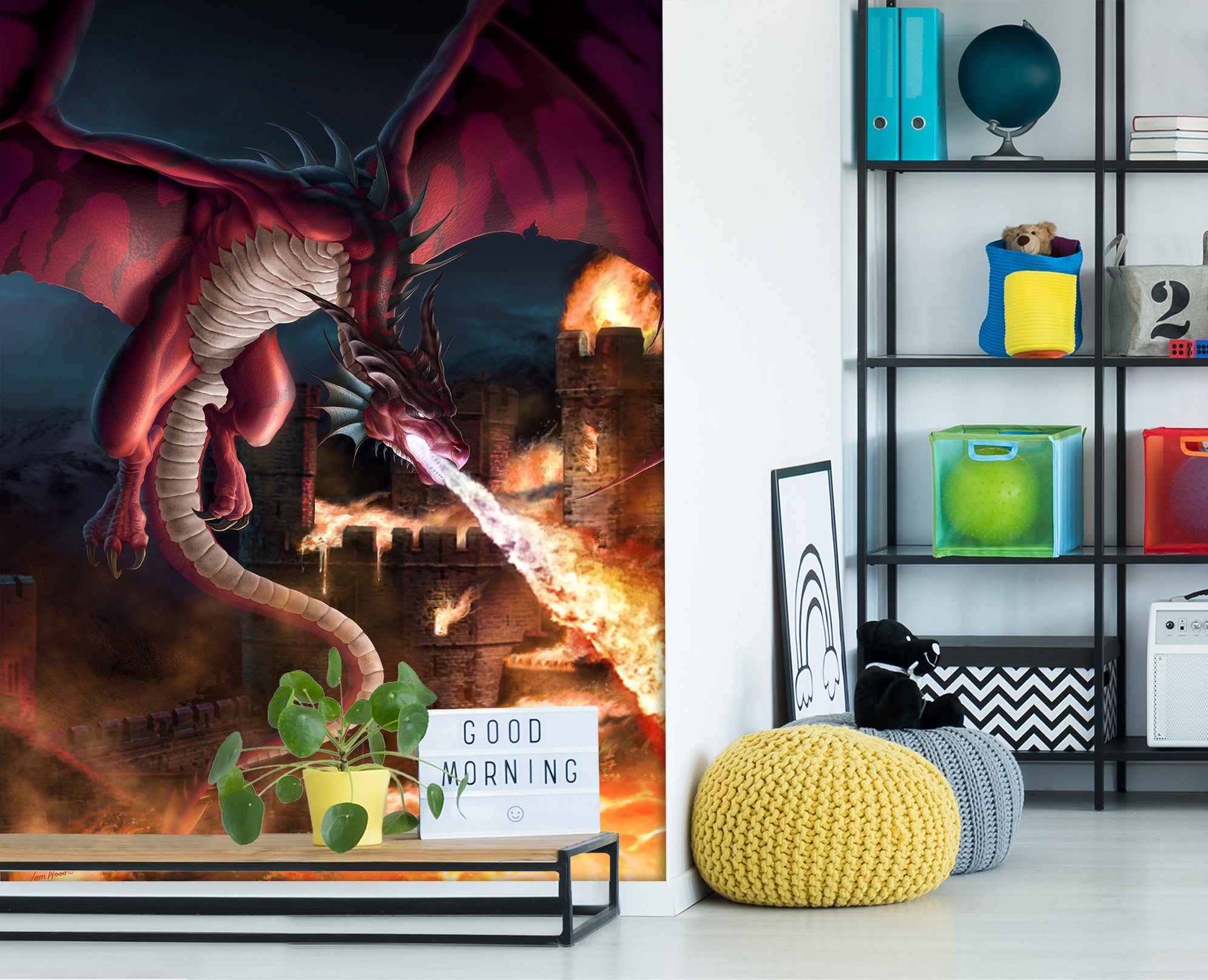 3D Dragon Spitfire 5019 Tom Wood Wall Mural Wall Murals