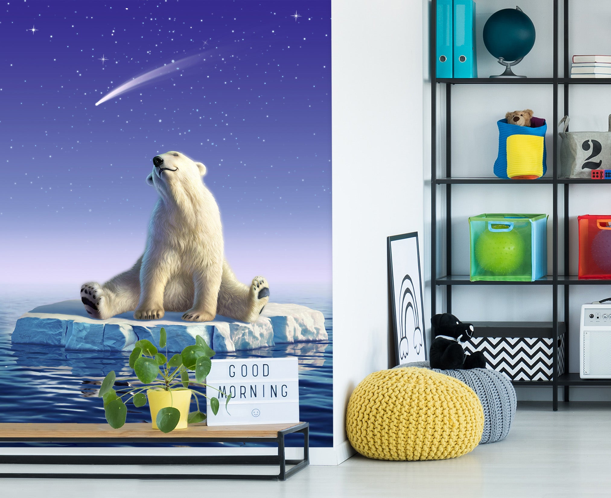 3D Polar Bear 85048 Jerry LoFaro Wall Mural Wall Murals