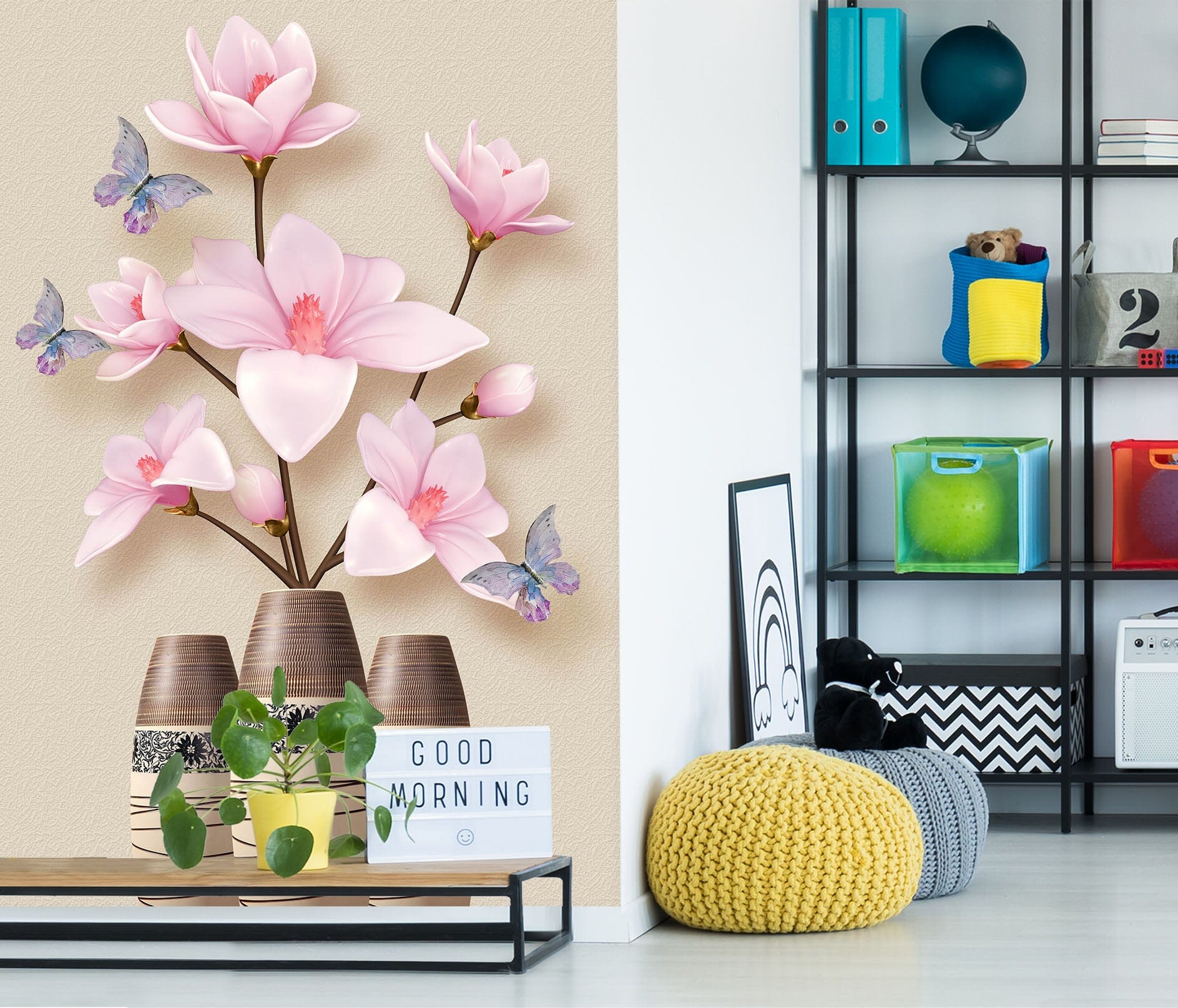 3D Pink Flowers 1853 Wall Murals Wallpaper AJ Wallpaper 2 