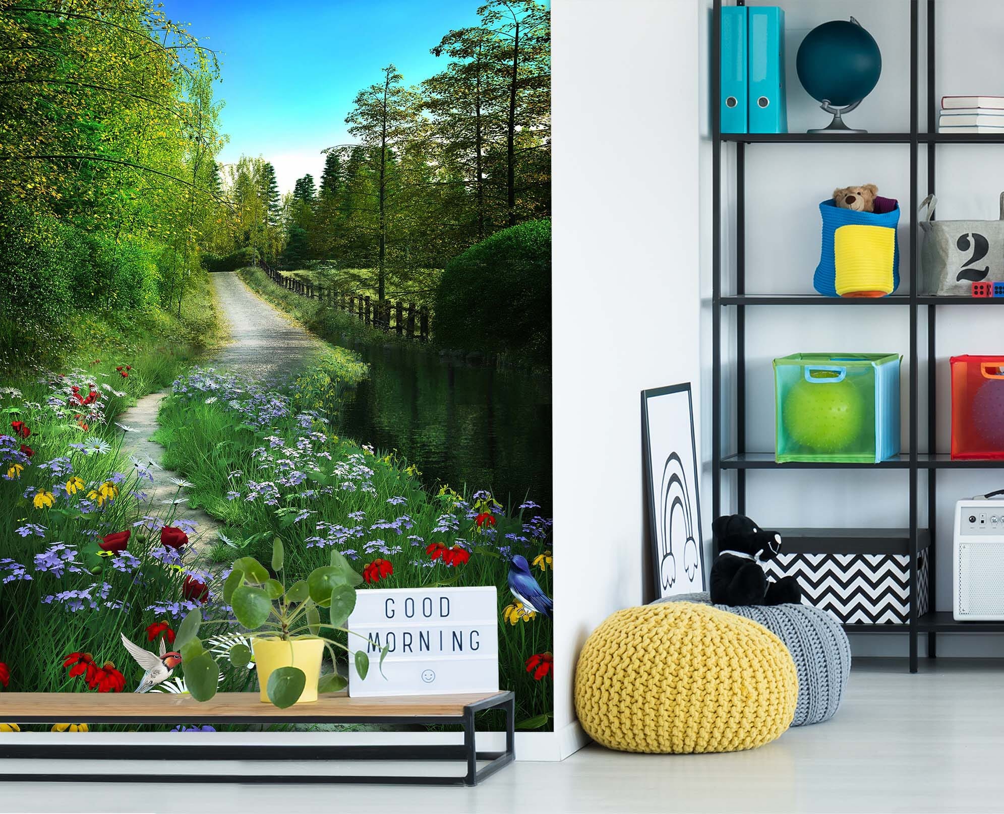 3D Road Flower Woods 077 Wall Murals Wallpaper AJ Wallpaper 2 