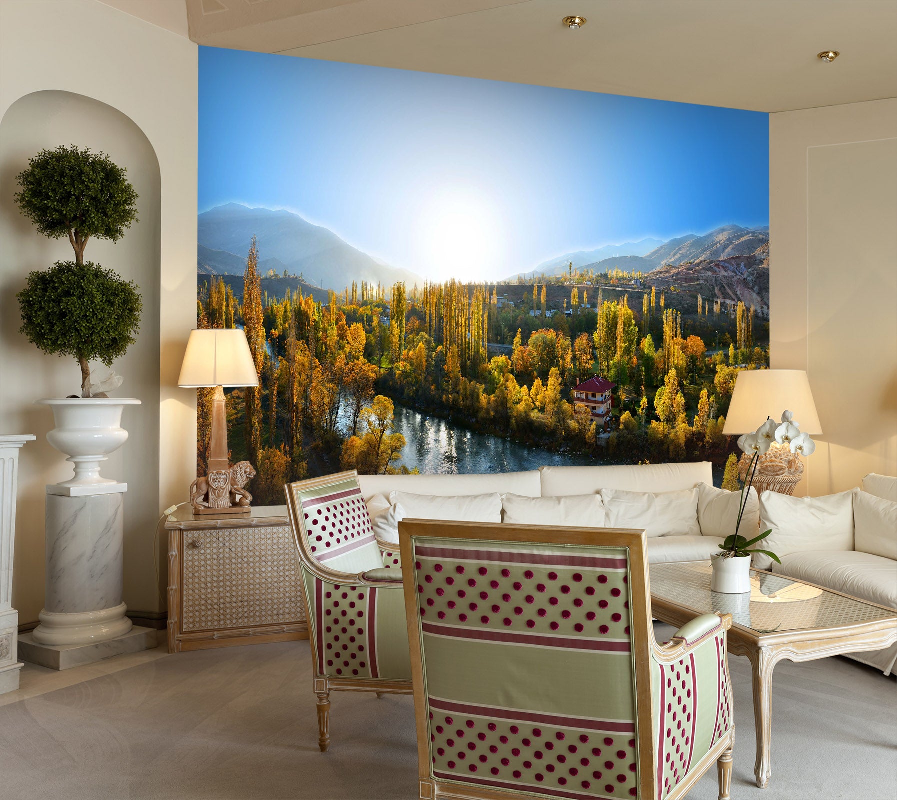 3D Forest Rriver House 219 Wall Murals