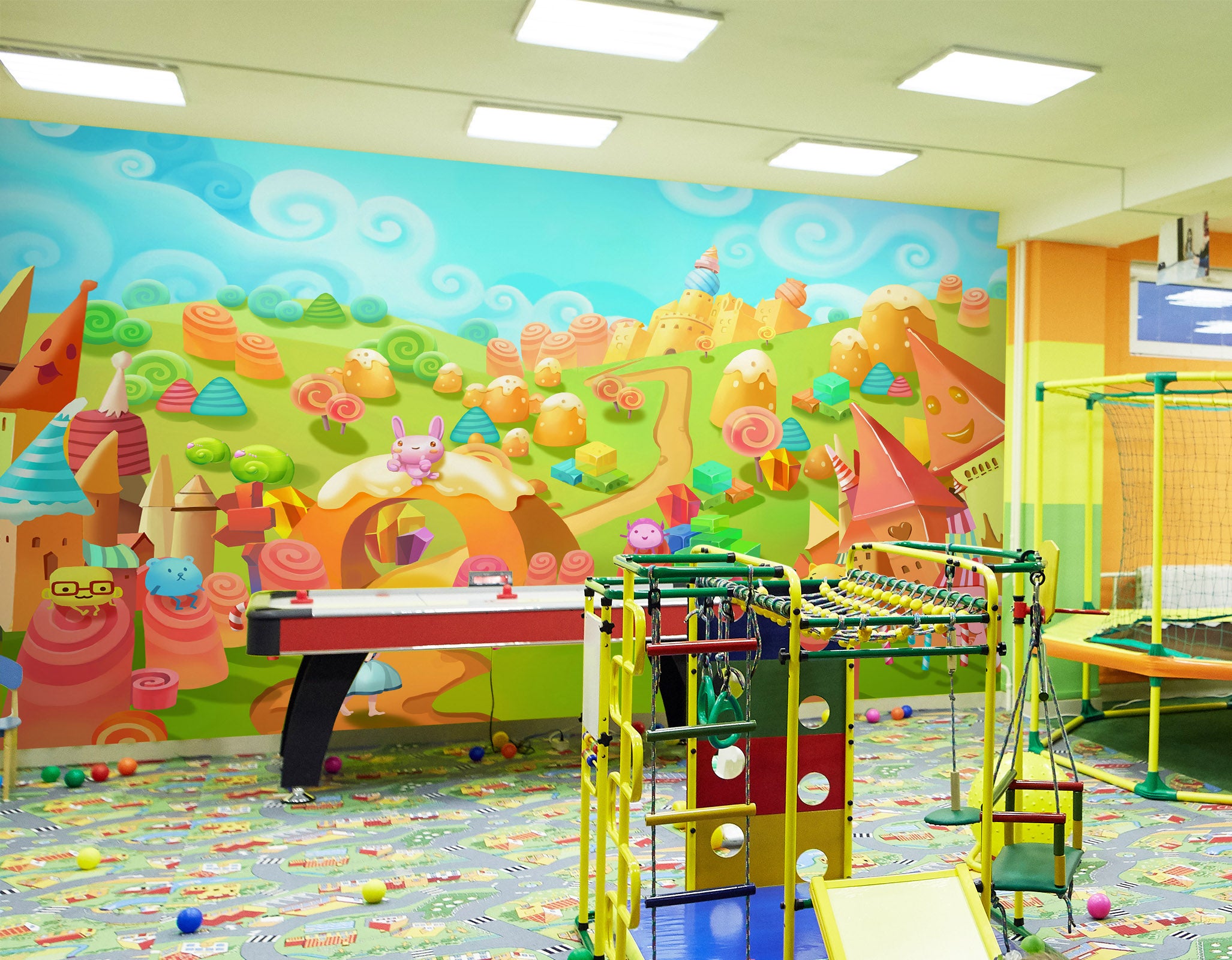 3D Cartoon Ice Cream Lawn 1403 Indoor Play Centres Wall Murals