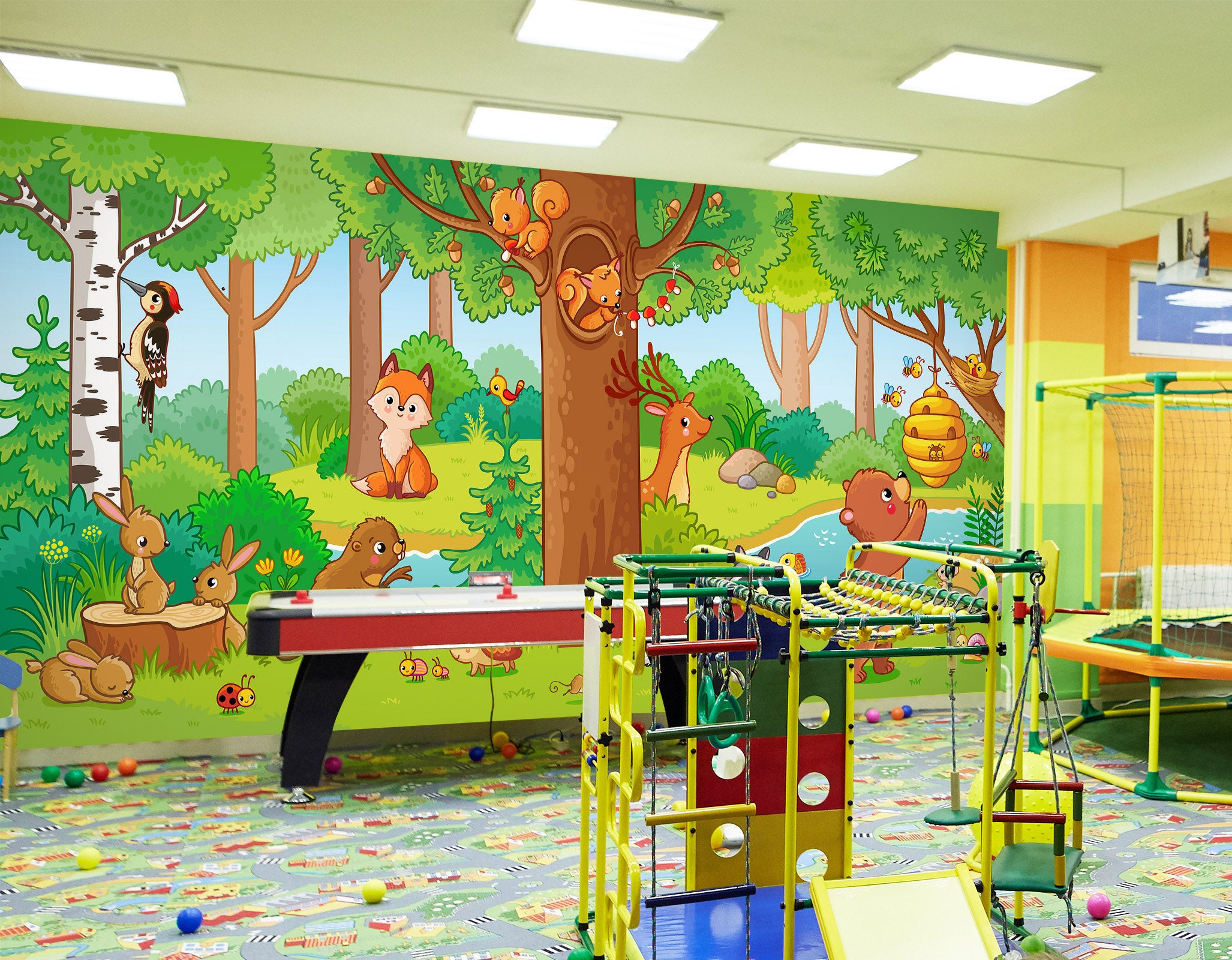 3D Forest Small Animals 1416 Indoor Play Centres Wall Murals