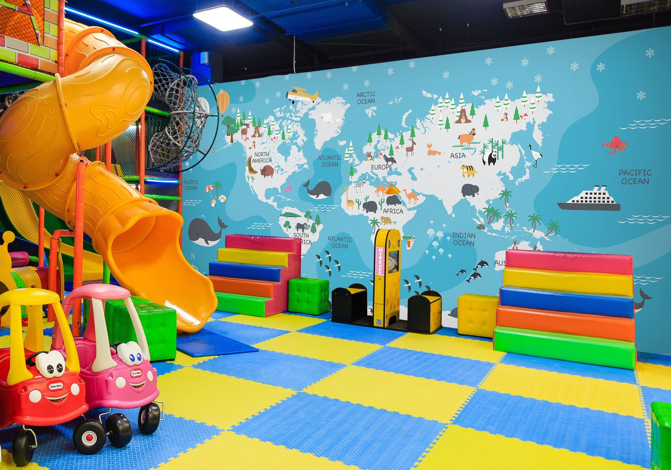 3D Map 1430 Indoor Play Centres Wall Murals