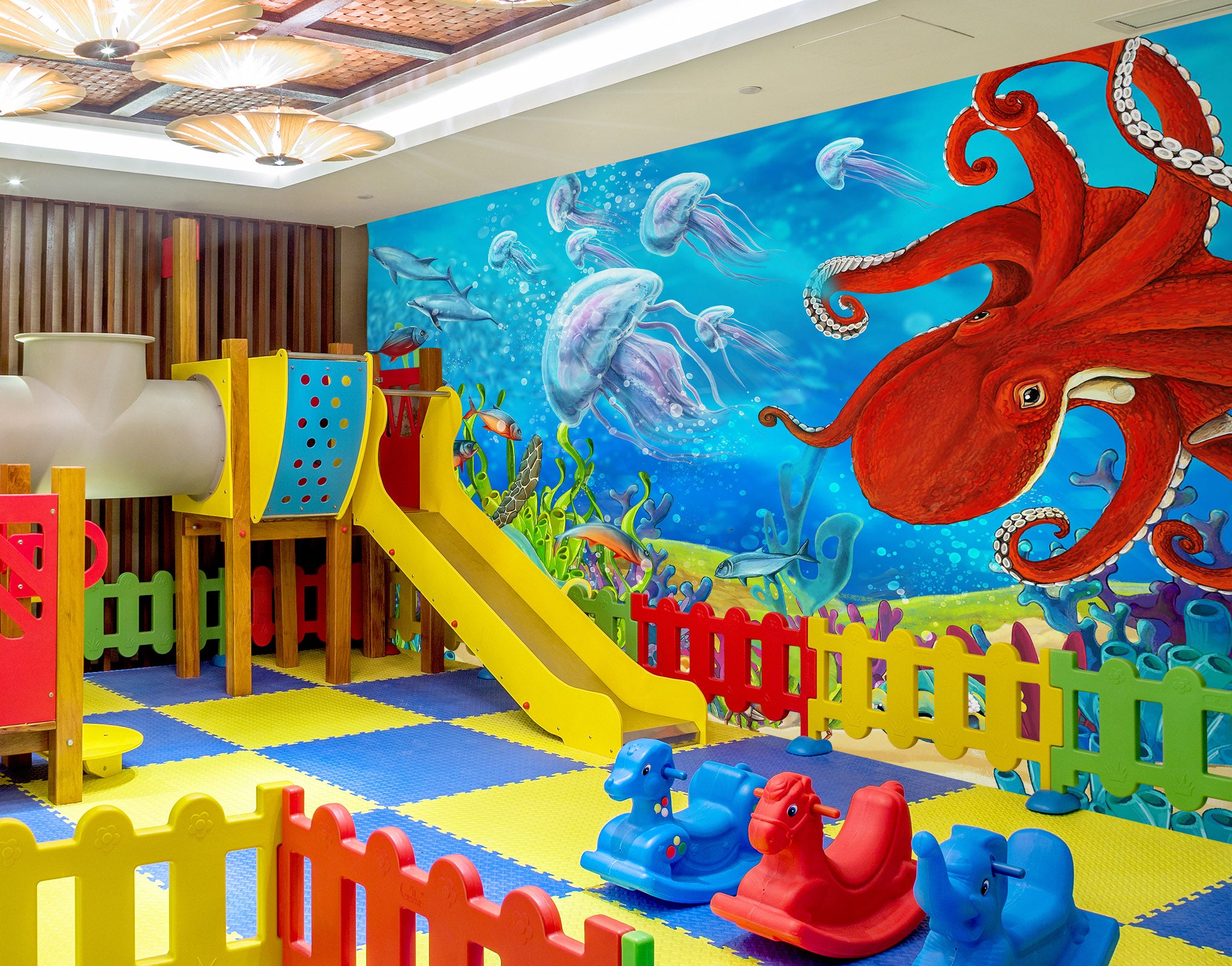 3D Ocean World Octopus 1478 Indoor Play Centres Wall Murals