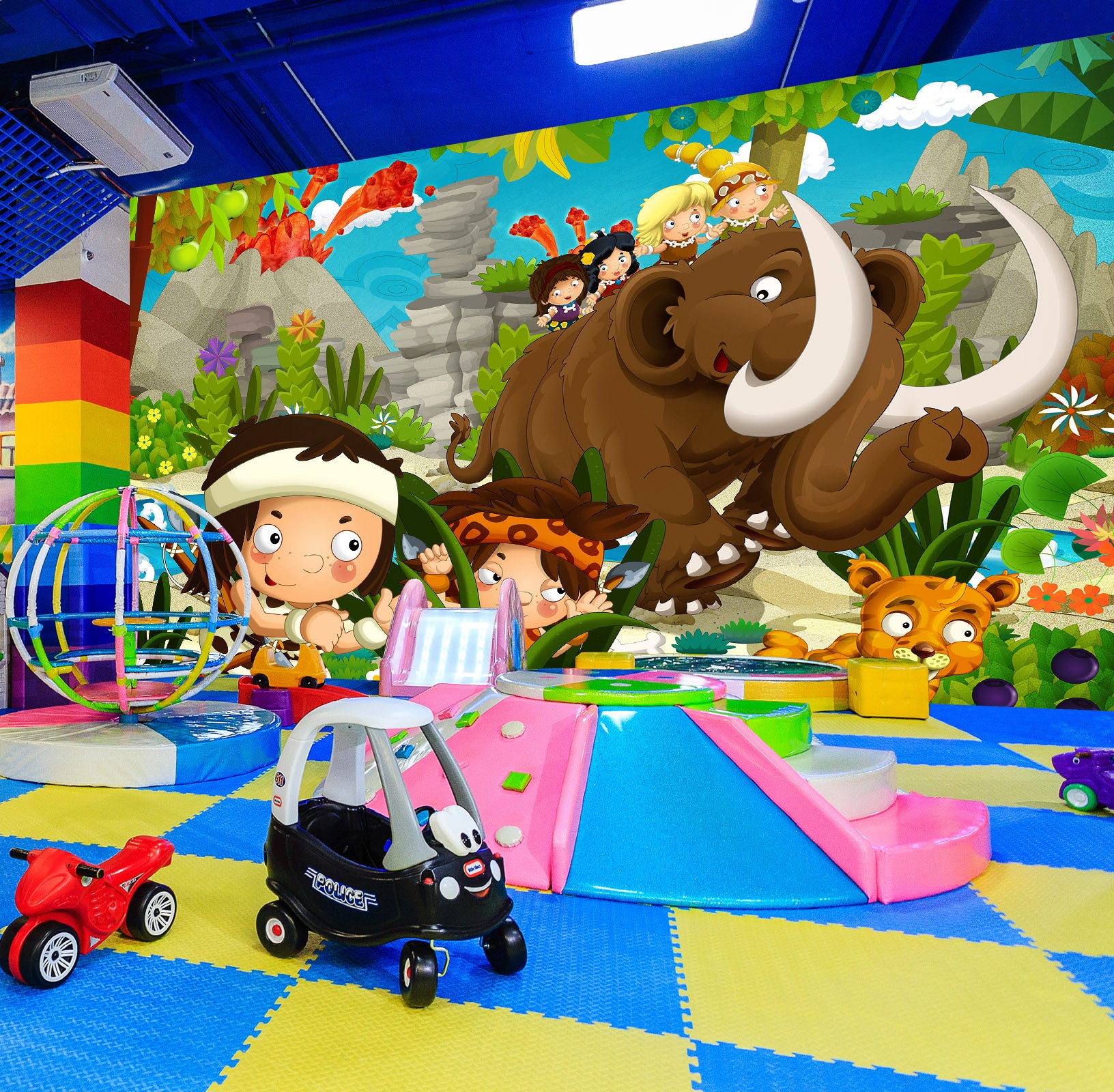 3D Cartoon Mammoth 1419 Indoor Play Centres Wall Murals