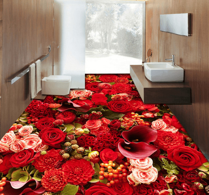 3D Flower Bunch 301 Floor Mural Wallpaper AJ Wallpaper 2 