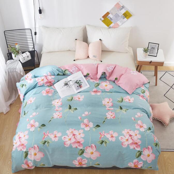 3D Light Blue Pink Flower 3024 Bed Pillowcases Quilt