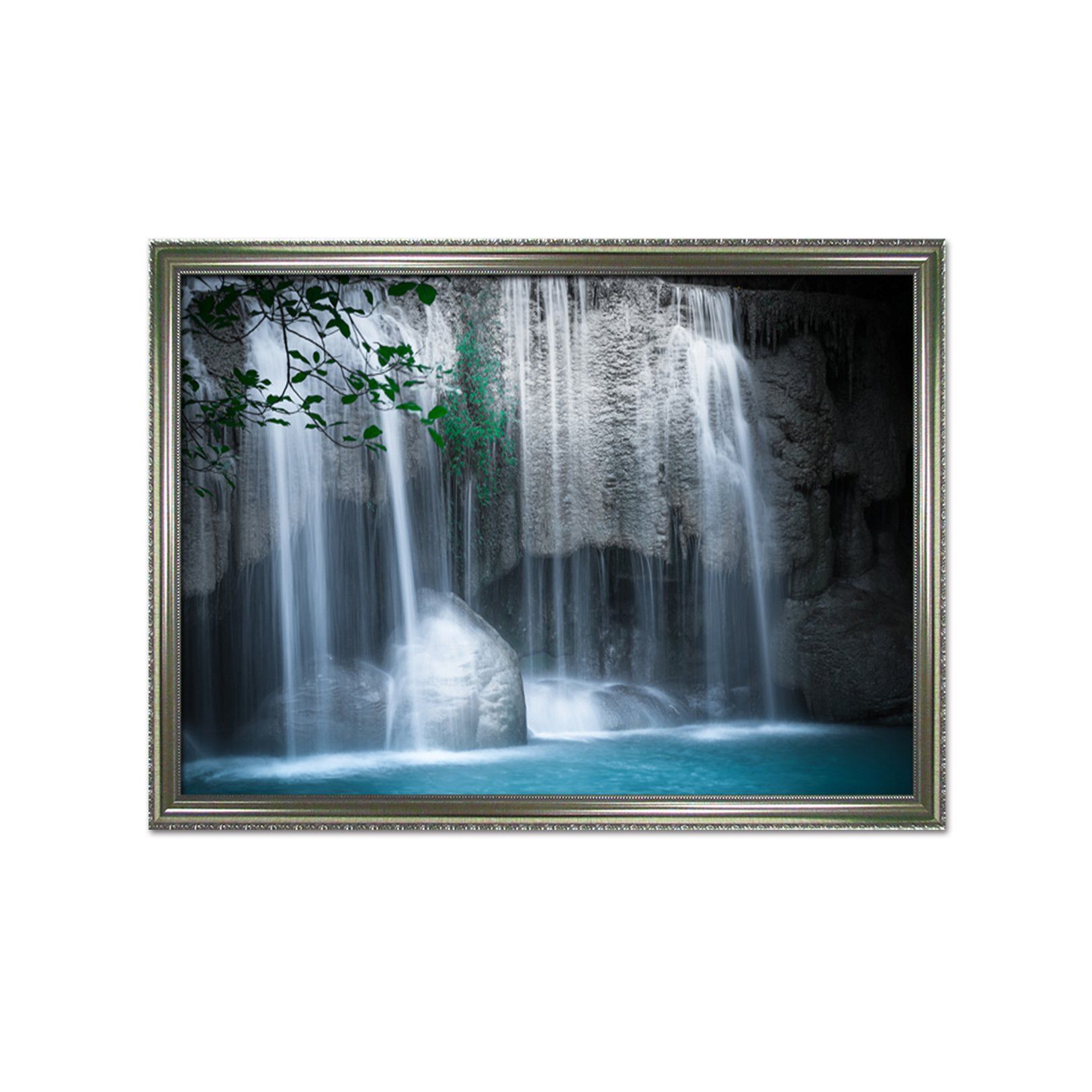 3D Dwarf Waterfall 154 Fake Framed Print Painting Wallpaper AJ Creativity Home 