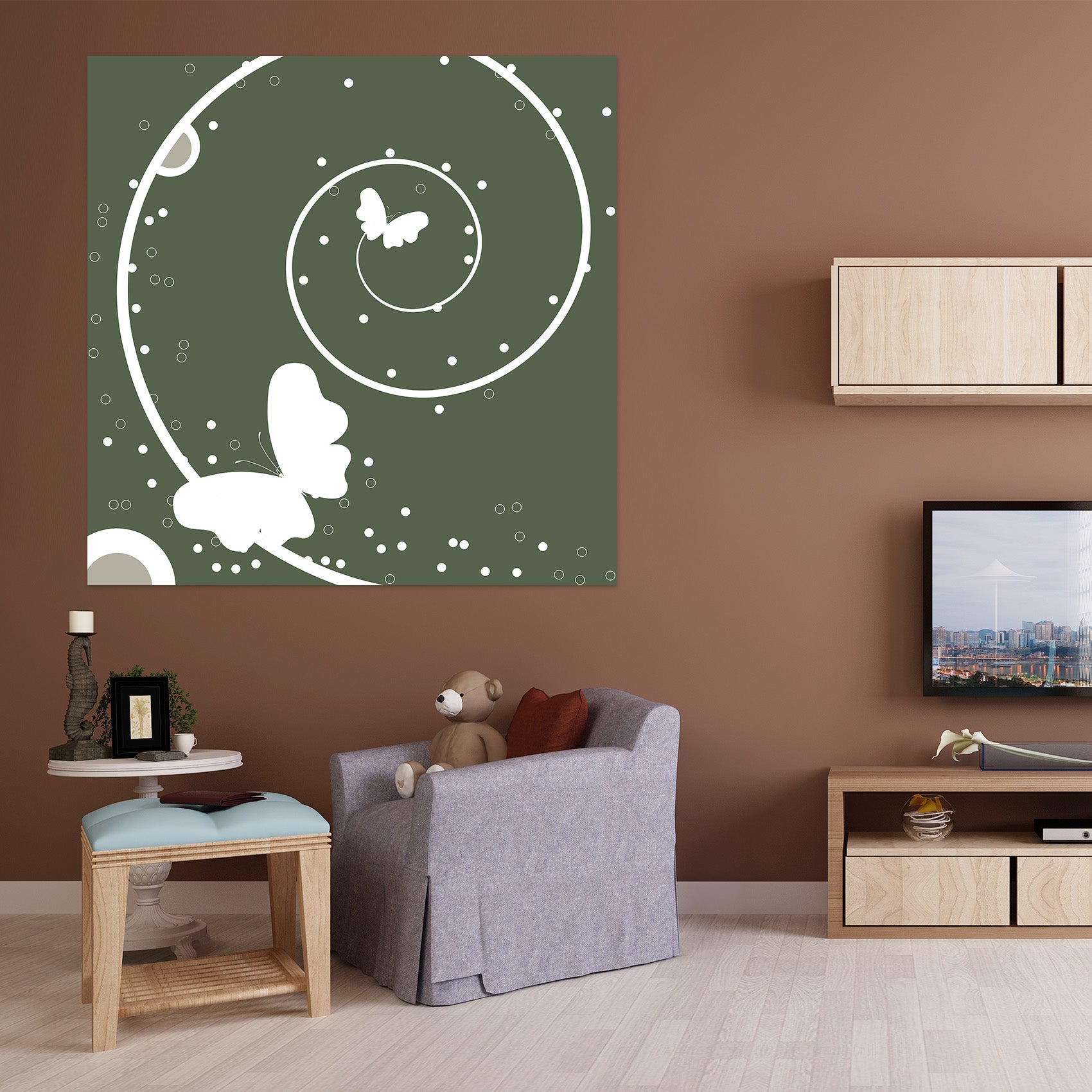 3D White Butterfly 1066 Wall Sticker