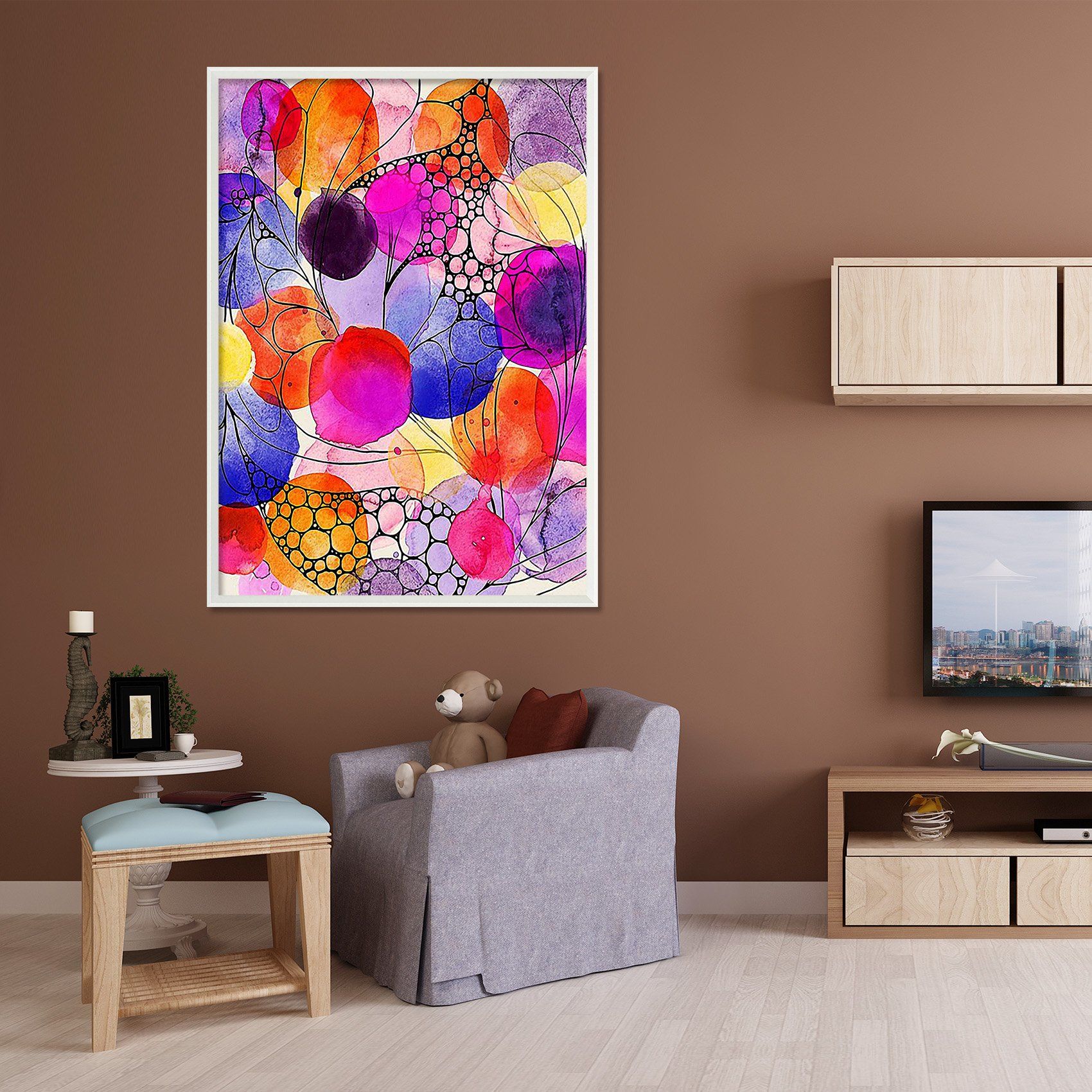 3D Colorful Balloons 095 Fake Framed Print Painting Wallpaper AJ Creativity Home 